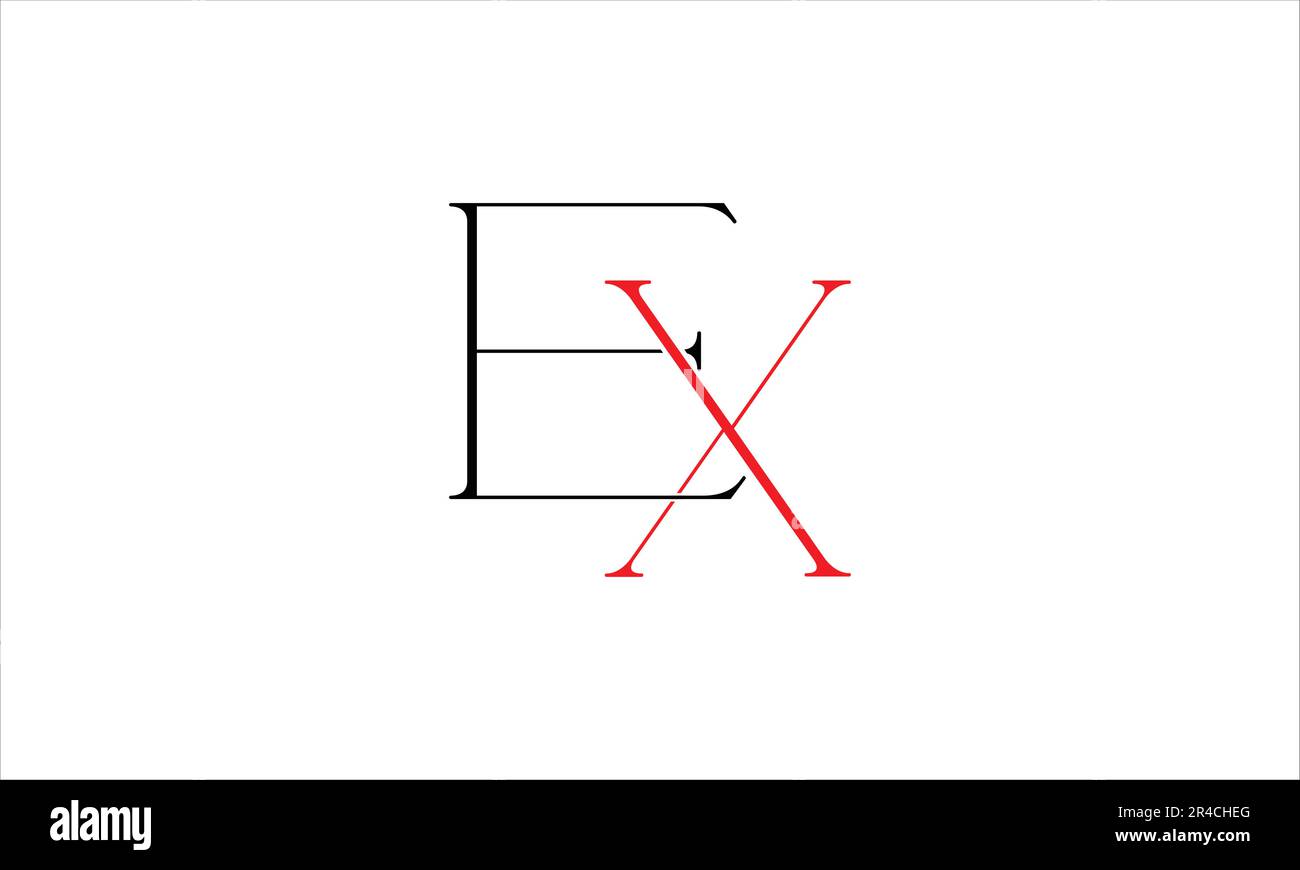 LOGO-Design DER EX XE E X Initialen Stock Vektor