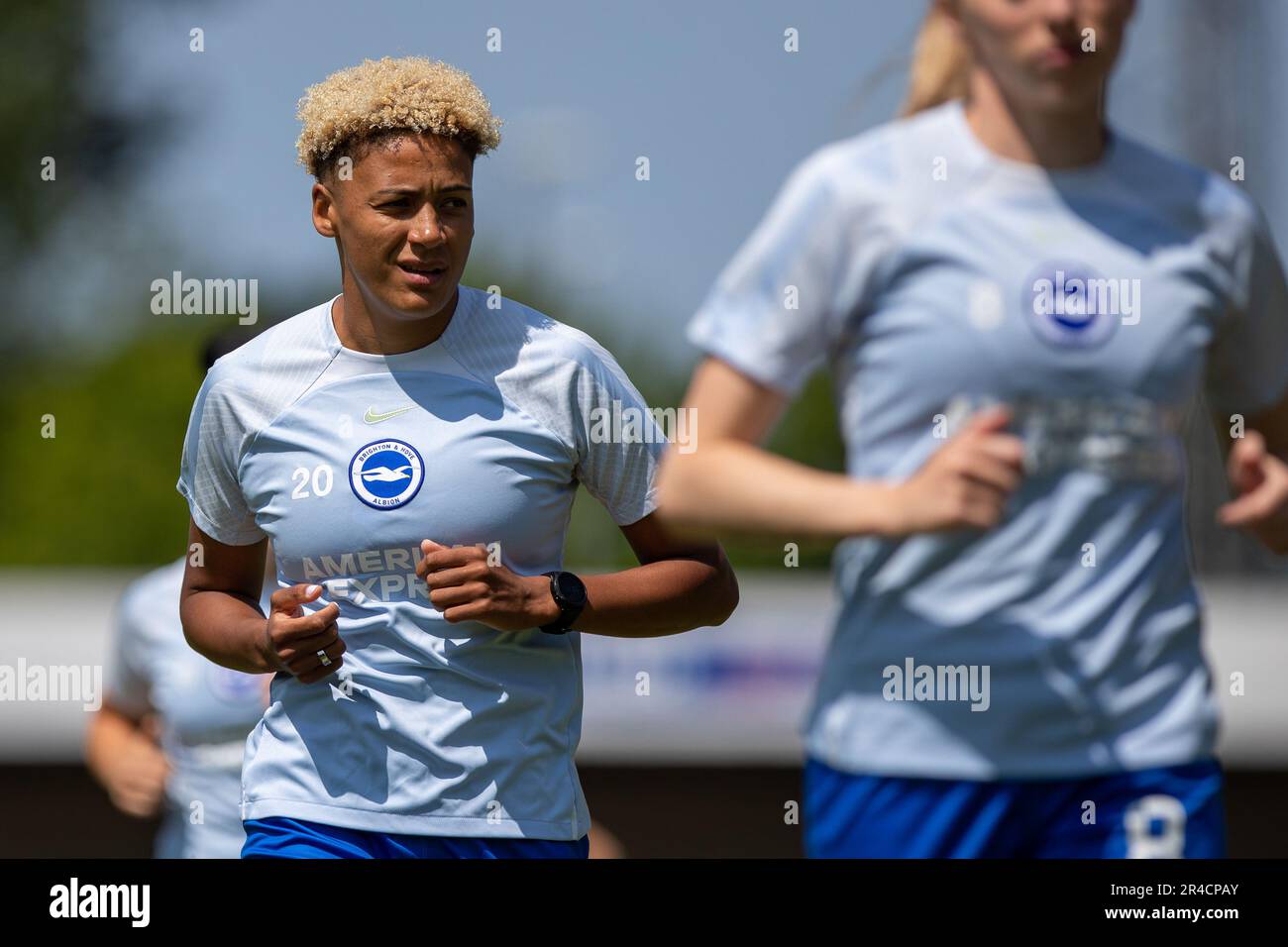 Crawley, Großbritannien. 27. Mai 2023. Victoria Williams während des FA Barclays Women's Super League-Spiels zwischen Brighton & Hove Albion und Leicester City im Broadfield Stadium Credit: Ryan Asman/Alamy Live News Stockfoto