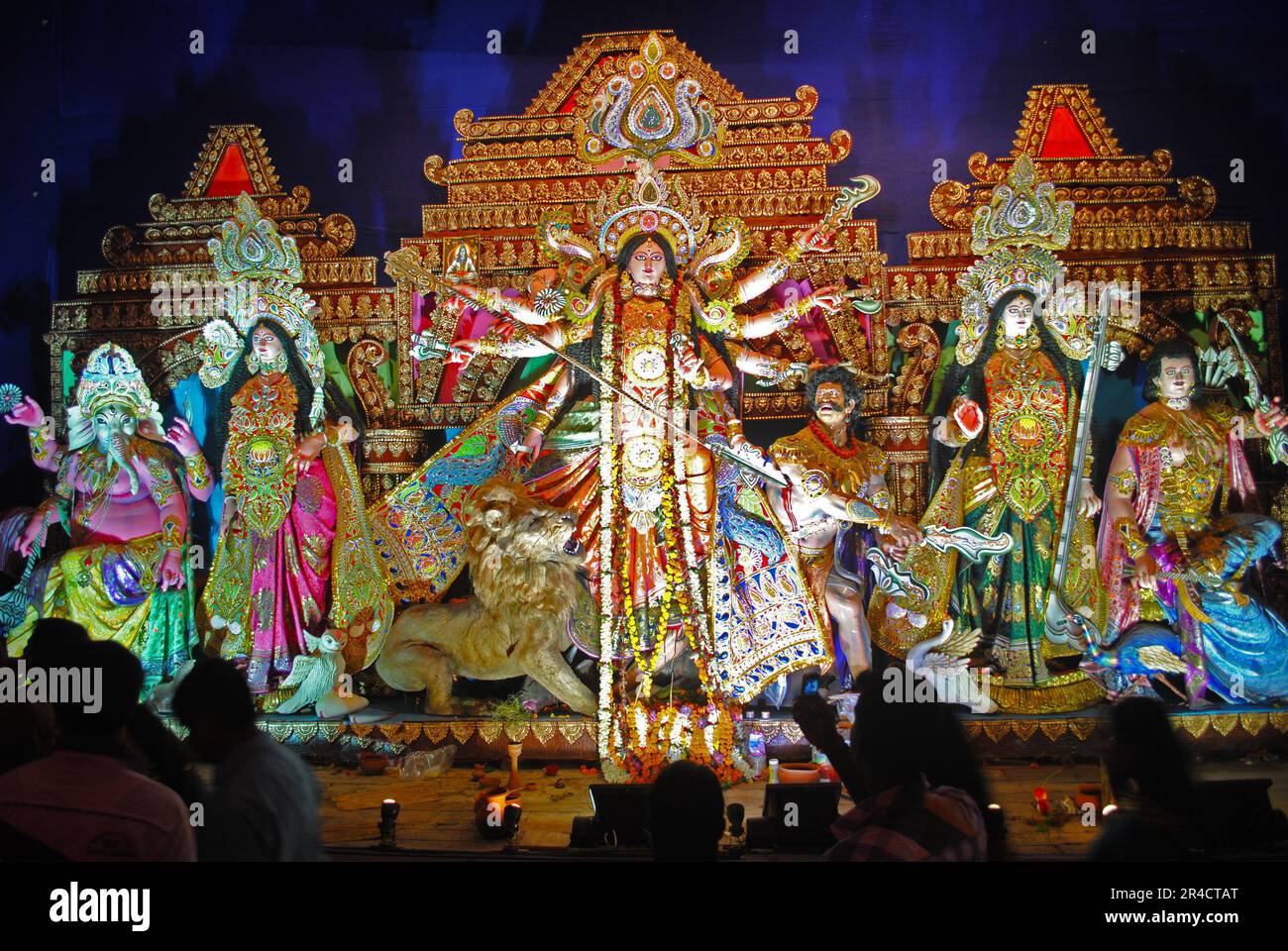 durga Idol Image, Clay Durga Göttin Bild, durga ji ki murti, maa durga Idol, mata ki murti, Stockfoto