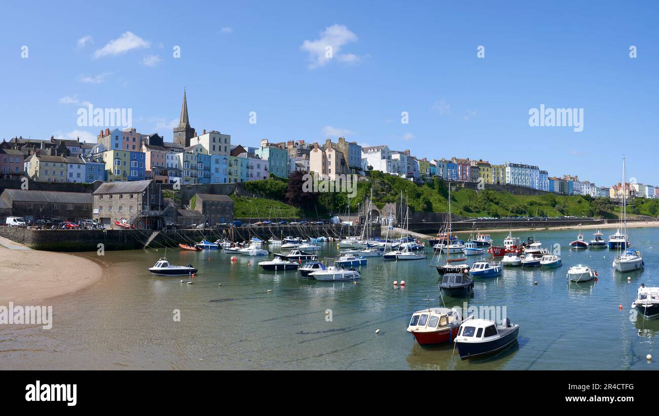 Tenby Harbour, Pembrokeshire, West Wales Stockfoto