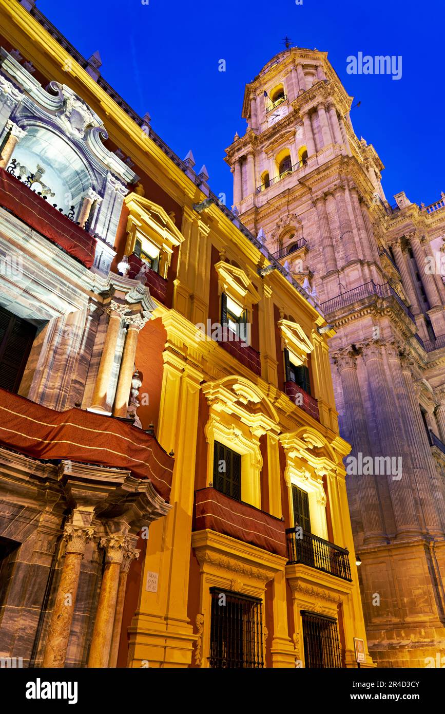 Andalusien Spanien. Plaza del Obispo. Die Kathedrale Stockfoto