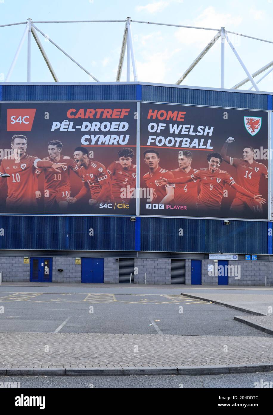 Cardiff City Fußballstadion, - Home Cardiff Football Werbewerbung. Aufgenommen Am 2023. Mai. Sommer Stockfoto