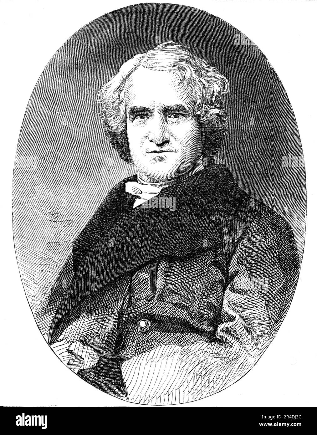 Der neue amerikanische Minister, der ehrenwerte G. M. Dallas, auf einem Foto von Mayall, 1856. George Mifflin Dallas trifft in Liverpool ein: "...die amerikanische Handelskammer, die aus Händlern des transatlantischen Handels besteht, wartete auf ihn von einer Abordnung, um ihm Glückwünsche auszusprechen und seinen großen Wunsch zu bekunden, mit seiner Exzellenz bei allen Maßnahmen zur Förderung der gemeinsamen Handelsinteressen zusammenzuarbeiten, Und um die Freundschaftsbande zu stärken, die so lange glücklicherweise zwischen den beiden Ländern bestehen." In seiner Antwort sagte Dallas, dass er zuversichtlich sei, dass die Ursache für das andere sei Stockfoto