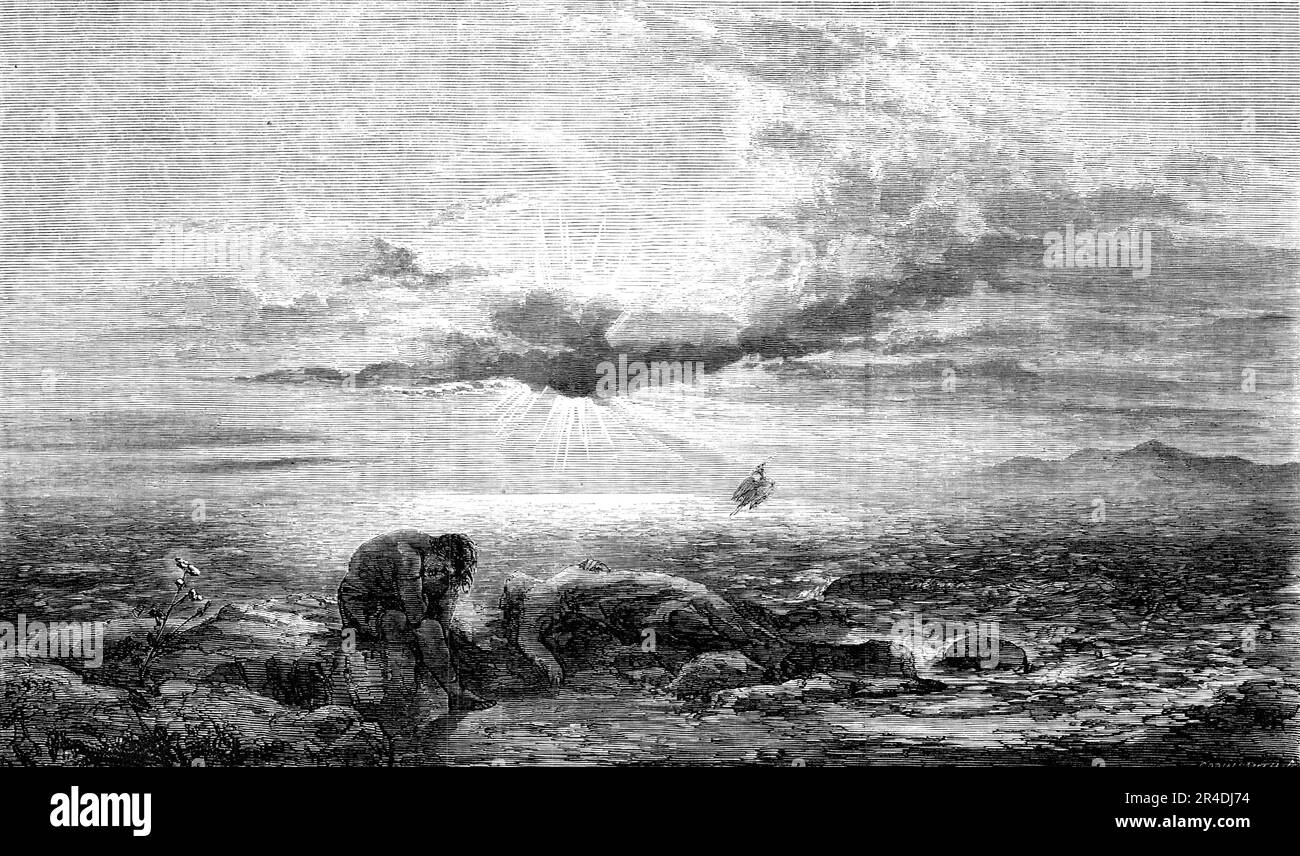 "Eine Szene vorgeschlagen durch den Tod von Pompeius" - gemalt von T. Danby, 1856. Gravur eines Gemäldes in der Ausstellung an der britischen Institution '...from, dem produktiven und poetischen Bleistift von Mr. T. Danby. Wirklich poetisch ist es in vielen Teilen und sehr vorsichtig bei der Hinrichtung." Aus "Illustrierte London News", 1856. Stockfoto