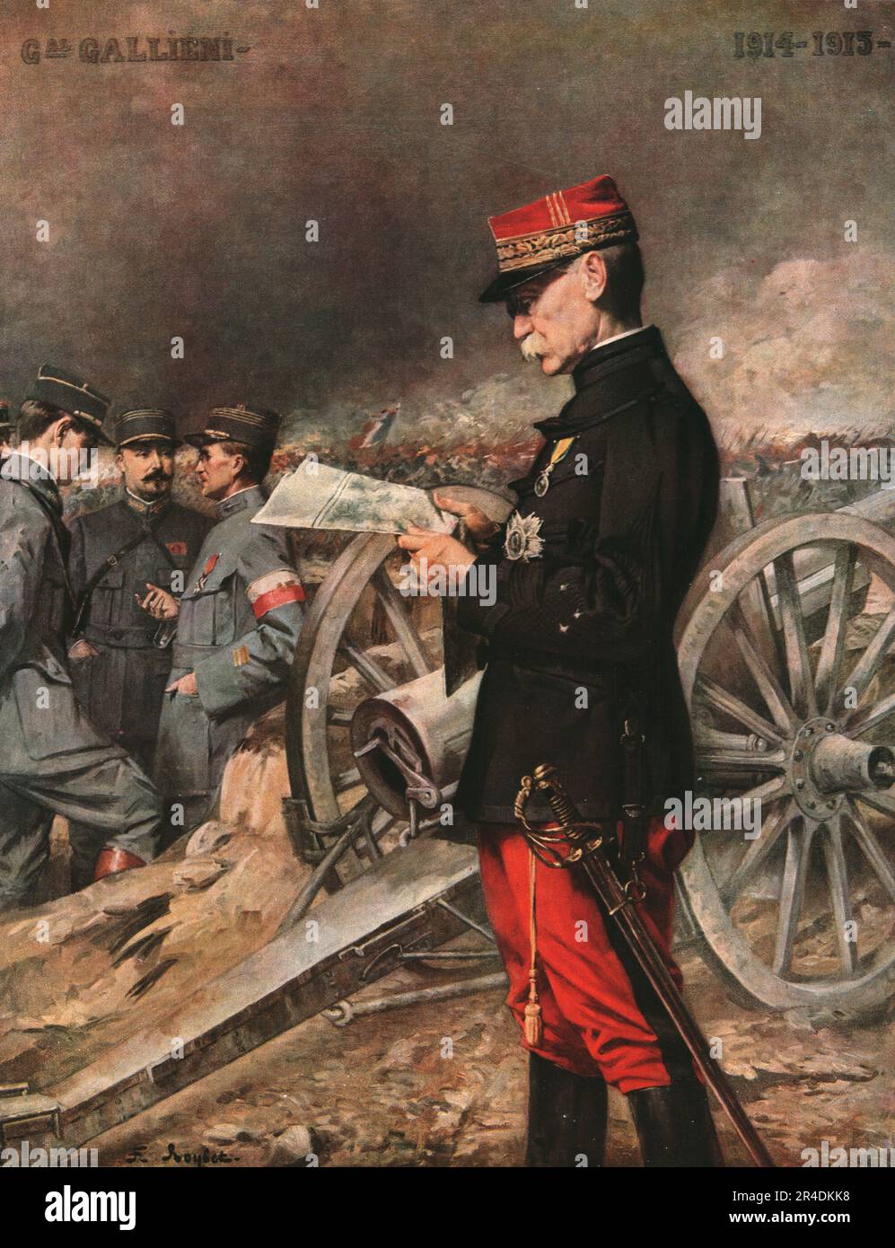 "Le General Gallieni", 1915. Aus „L'Album de la Guerre 1914-1919, Volume I“ [L'Illustration, Paris, 1924]. Stockfoto