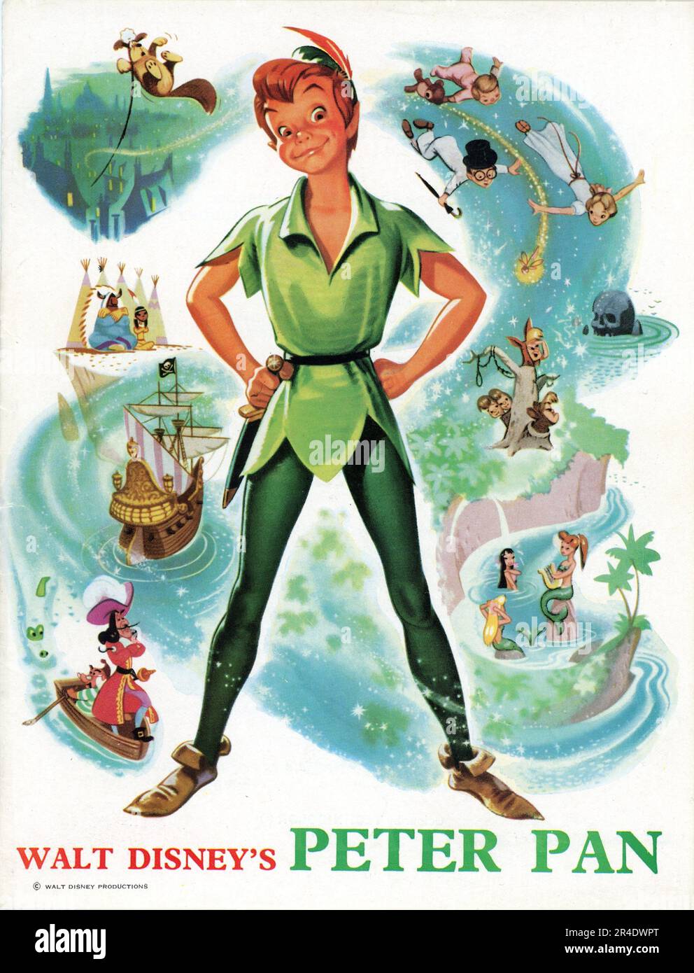 BOBBY DRISCOLL als Stimme von Peter Pan in WALT DISNEY's PETER PAN 1953 Regisseure Clyde Geronimi Wilfred Jackson und Hamilton Luske eine Adaption des Stücks von James M. Barrie In einer Walt Disney Produktion Stockfoto