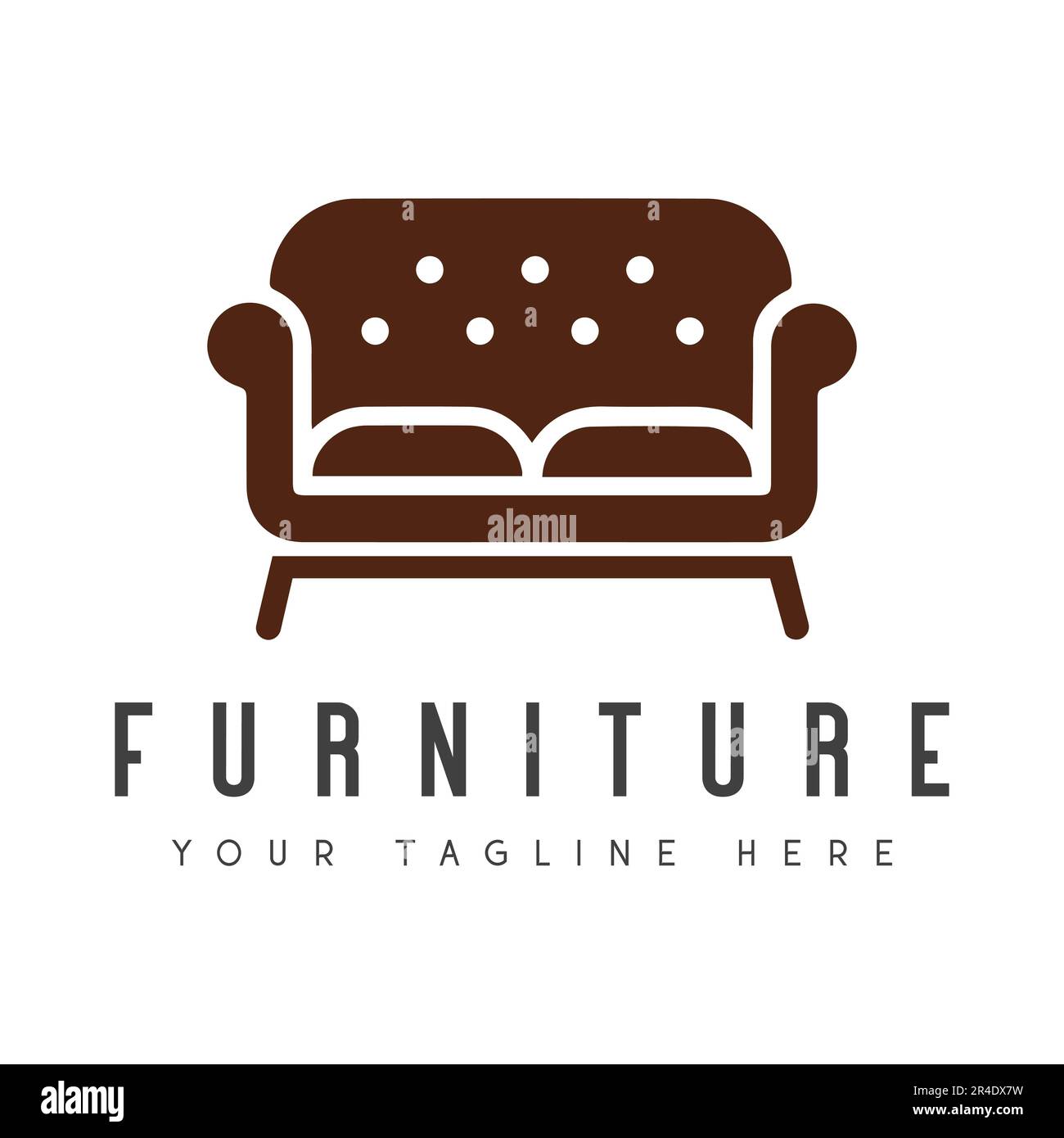 Möbel Logo Design Vintage Sofa Logo Stock Vektor