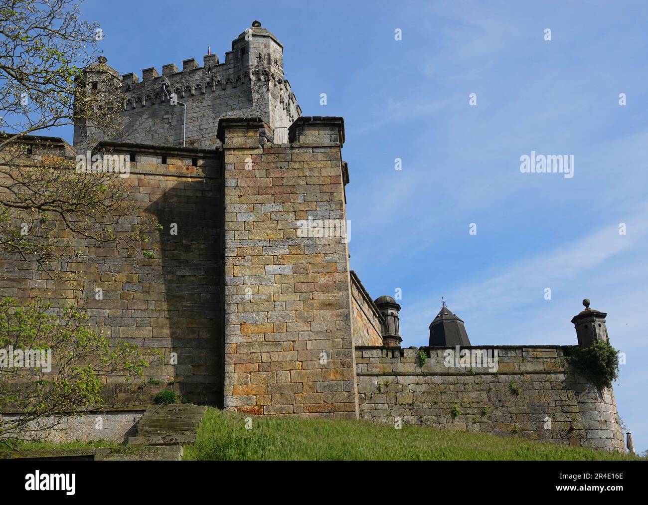 Bad Bentheim, Deutschland - Mai 5 2023 Schloss Bentheim oder Burg Bentheim ist eine frühe mittelalterliche Burg in Bad Bentheim, Niedersachsen, Deutschland. Das castl Stockfoto