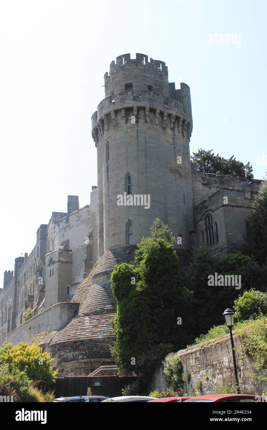 Warwick Castle in der Stadt Warwick, Großbritannien Stockfoto