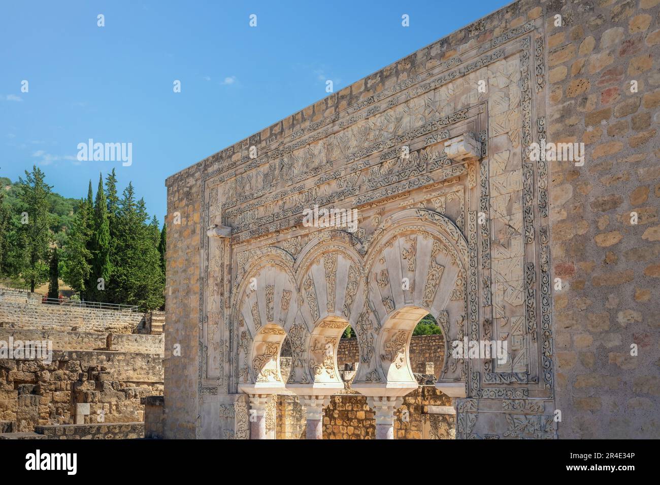 Haus des Jafar (Casa de Yafar) in Medina Azahara (Madinat al-Zahra) - Cordoba, Andalusien, Spanien Stockfoto