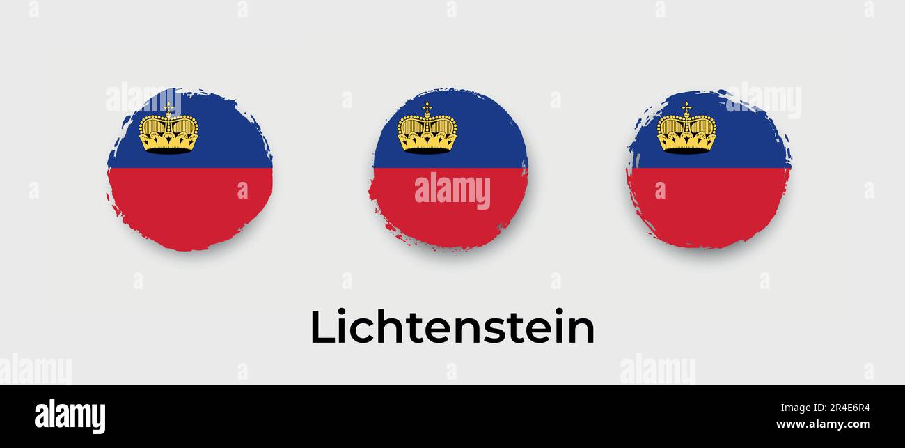 Abbildung des Lichtenstein-Flaggen-Grunge-Blasenvektorsymbols Stock Vektor