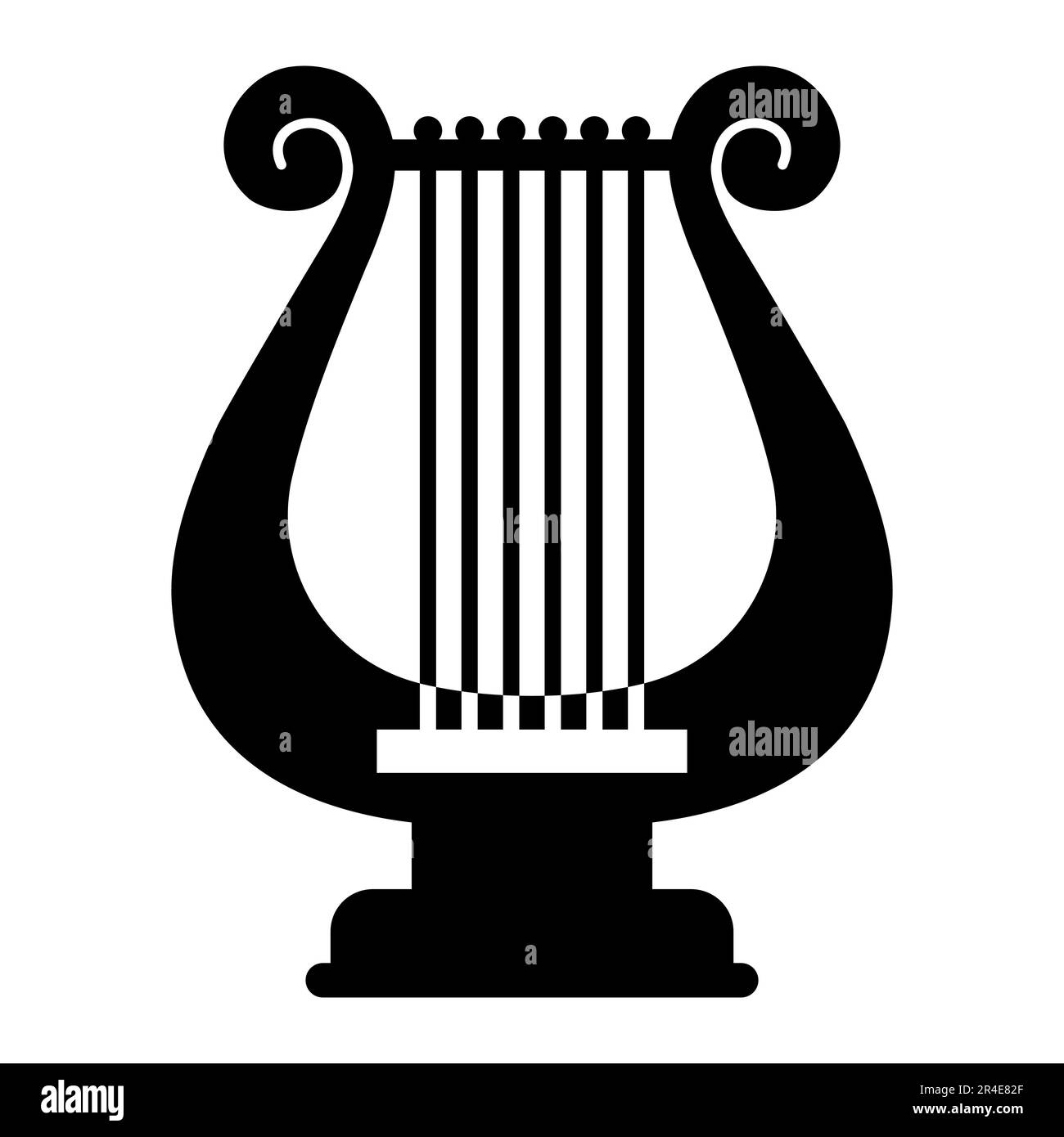 Lyre-Musikinstrument-Symbol. Abbildung eines flachen Vektors. Stock Vektor Lyre-Musikinstrument-Symbol. Abbildung eines flachen Vektors. Stock Vektor