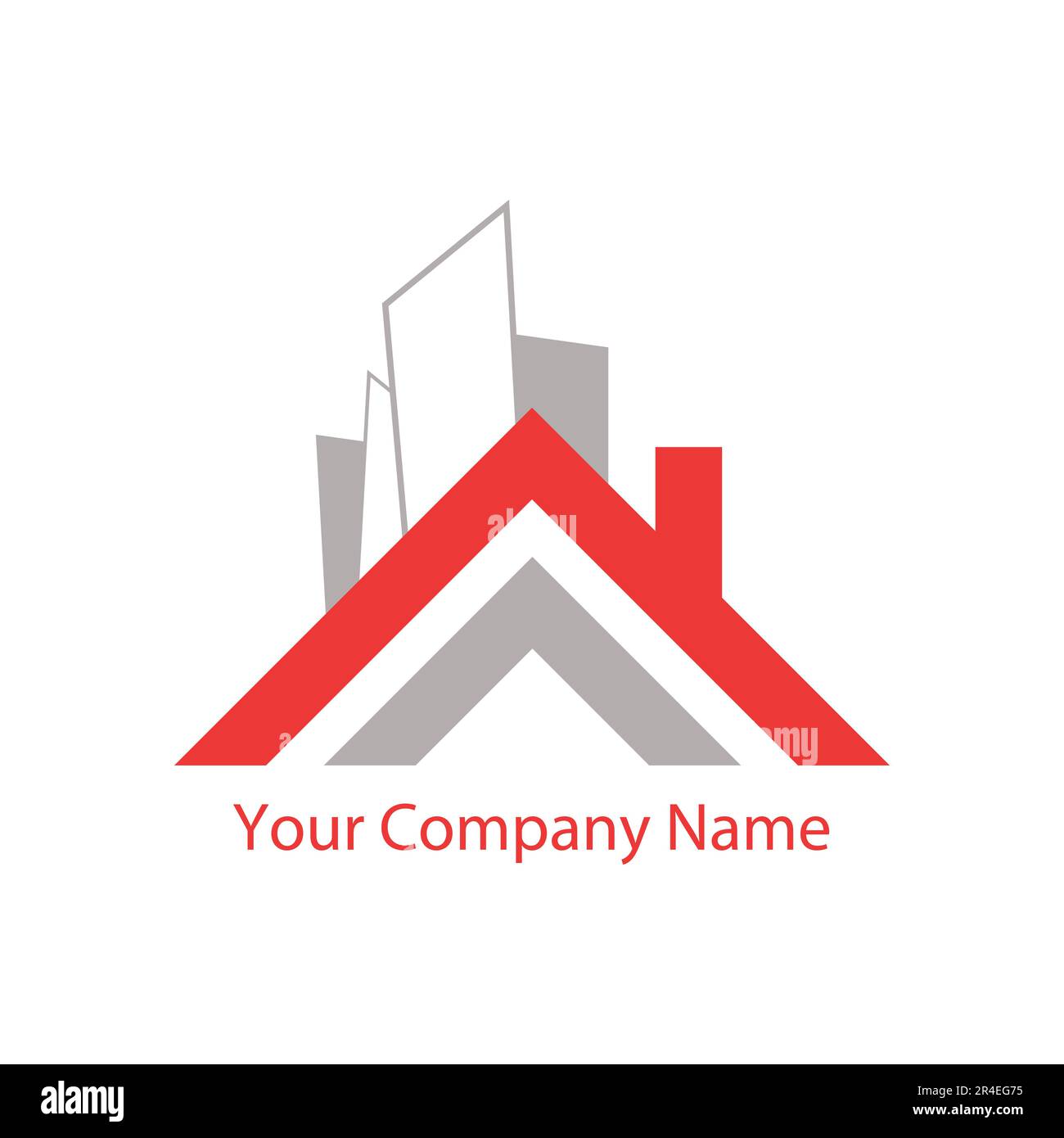 Design des Immobilienlogos. Design des Hotels und des Bauwerks. Vektordarstellung. Stock Vektor