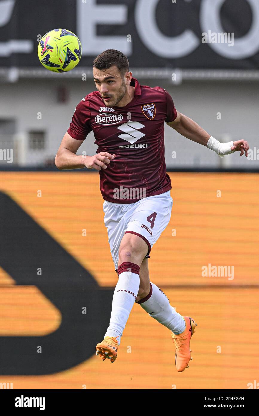 Alessandro Buongiorno (4 Turin FC) während der Serie A Spiel zwischen Spezia Calcio und Turin FC im Alberto Picco Stadium - La Spezia, Italia Soccer (Cristiano Mazzi/SPP) Guthaben: SPP Sport Press Photo. Alamy Live News Stockfoto