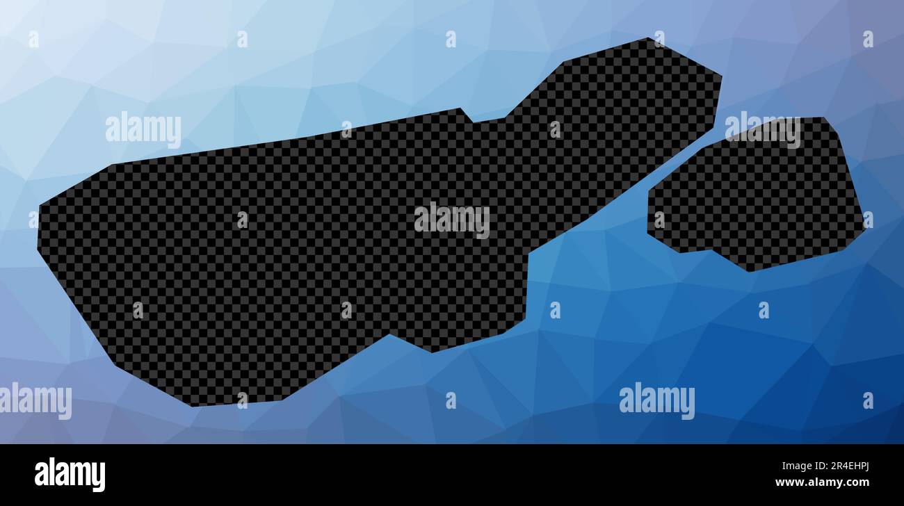 Geometrische Karte der Insel Madre de Dios. Schablonenform von Madre de Dios in niedriger Poly-Form. Charmante Insel-Vektordarstellung. Stock Vektor
