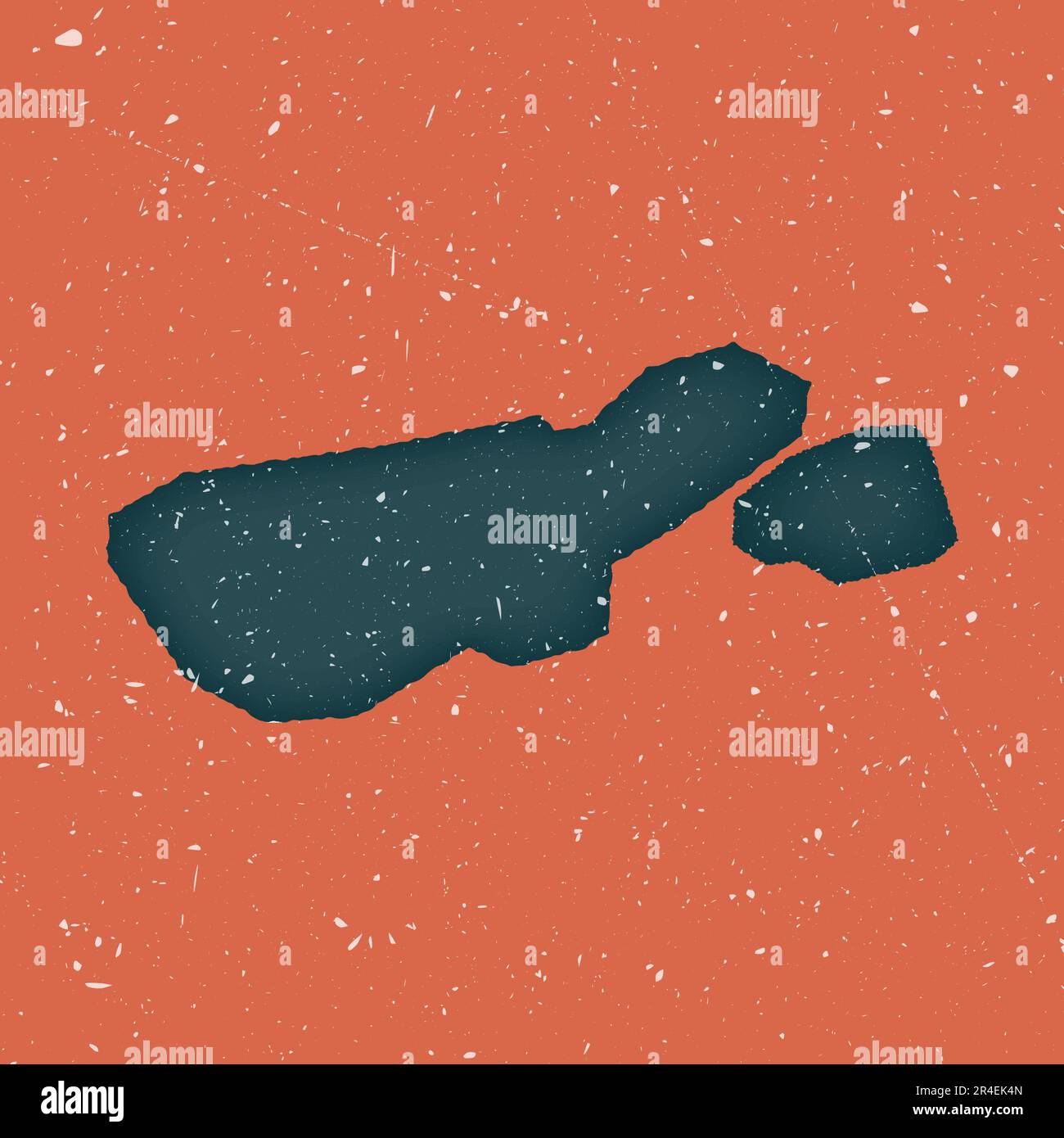 Insel Madre de Dios - Vintage-Karte. Grunge-Map mit Used-Textur. Madre de Dios Island Poster. Vektordarstellung. Stock Vektor