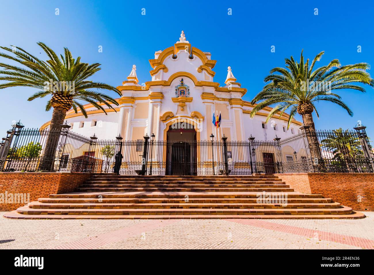 Die Stierkampfarena von Melilla, auch bekannt als die Moschee der Stierkämpfe, Mezquita del toreo. Es ist eine der neun Stierkampfarenen in Afrika und die einzige Stockfoto