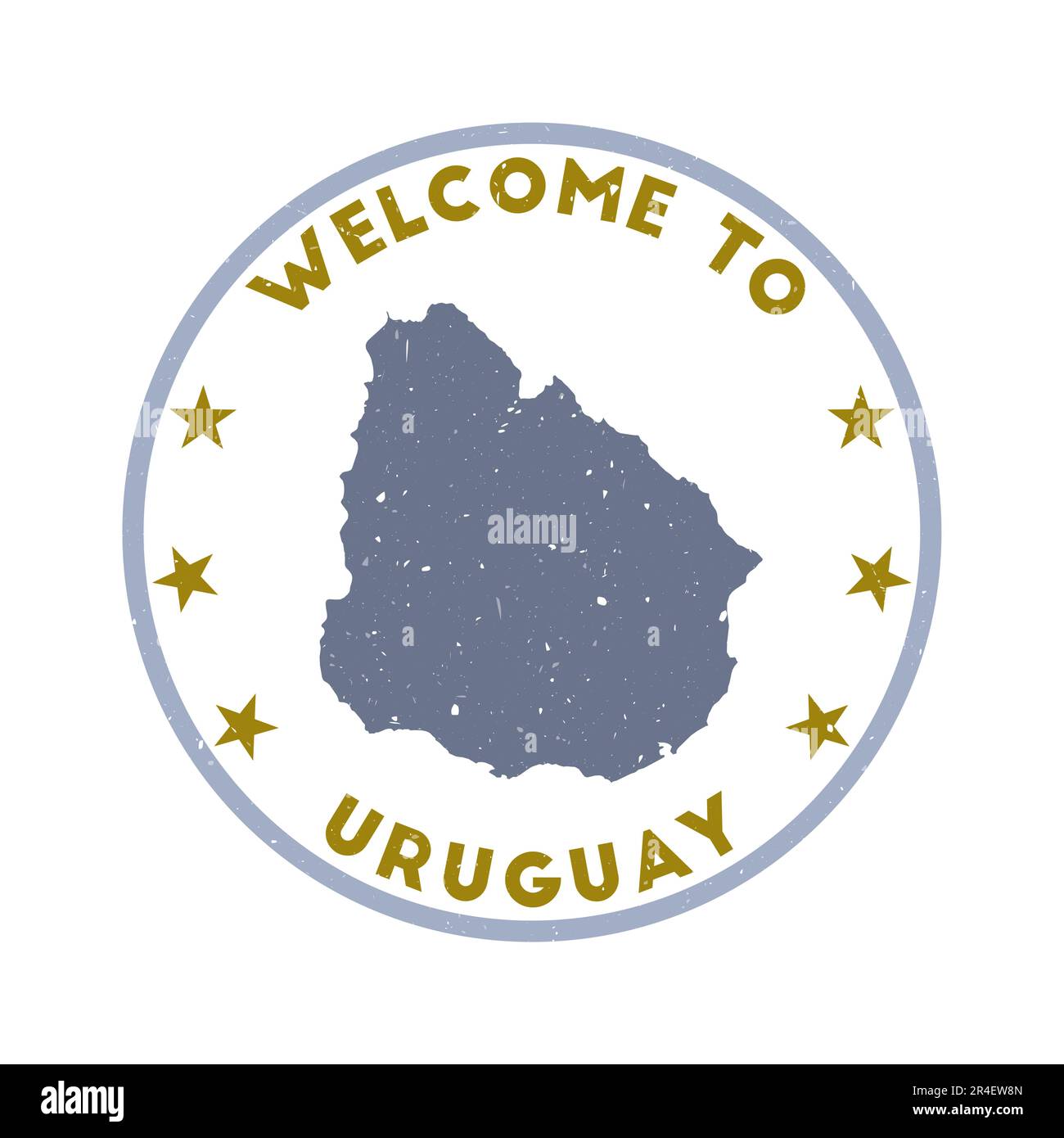 Willkommen bei Uruguay Stamp. Grunge Country Rundstempel mit Textur in Captain Kirk Farbmotiv. Geometrisches Uruguay-Siegel im Vintage-Stil. Kreativer Vektor i Stock Vektor