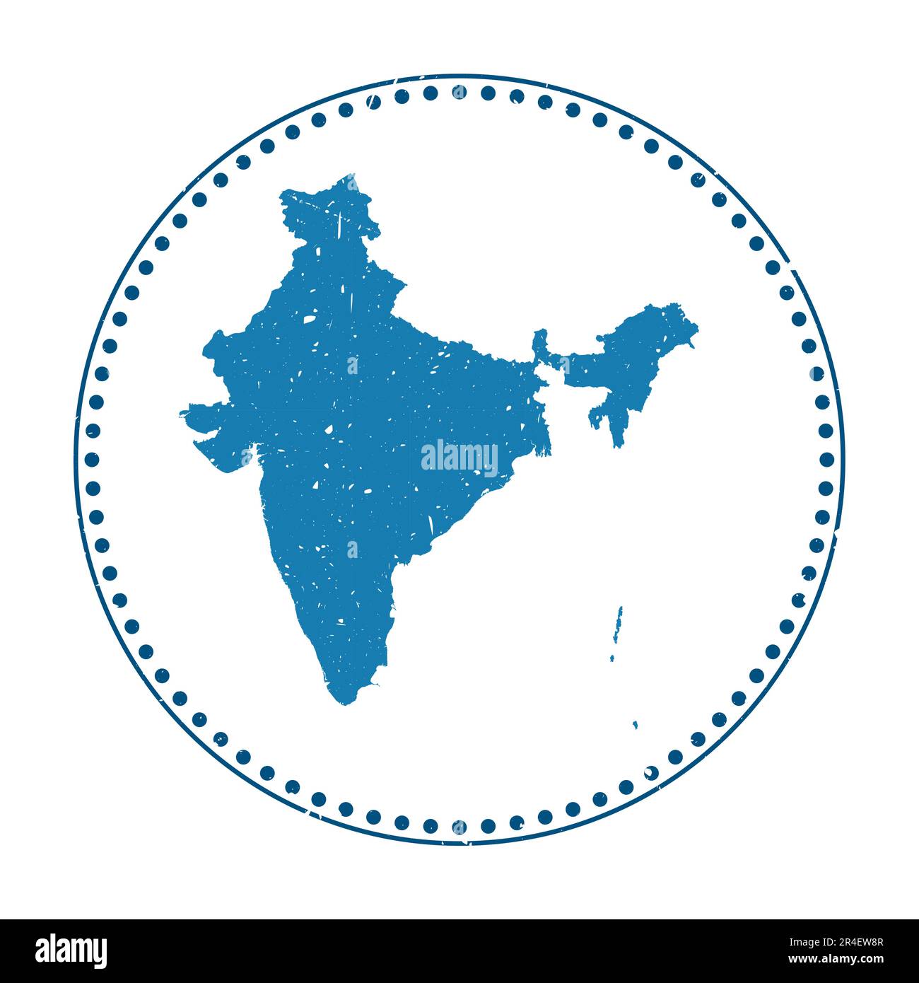 Indischer Aufkleber. Reisestempel mit Landkarte, Vektordarstellung. Kann als Insignien, Logos, Etiketten, Aufkleber oder Abzeichen für Indien verwendet werden. Stock Vektor