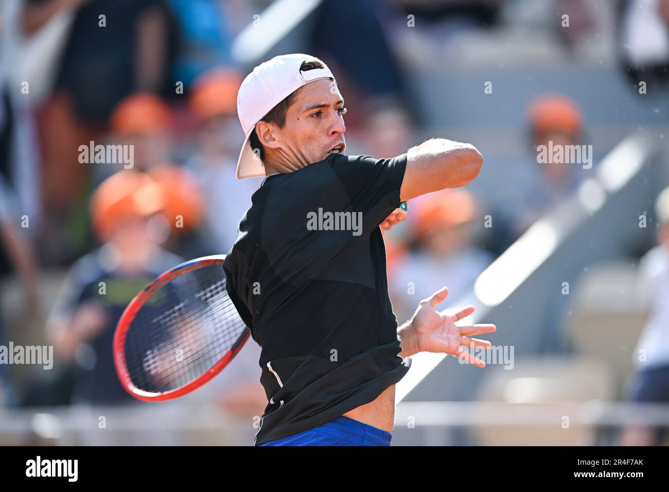 Paris, Frankreich. 27. Mai 2023. Sebastian Baez bei den French Open, Grand Slam Tennis Turnier am 27. Mai 2023 im Roland-Garros Stadion in Paris, Frankreich. Kredit: Victor Joly/Alamy Live News Stockfoto