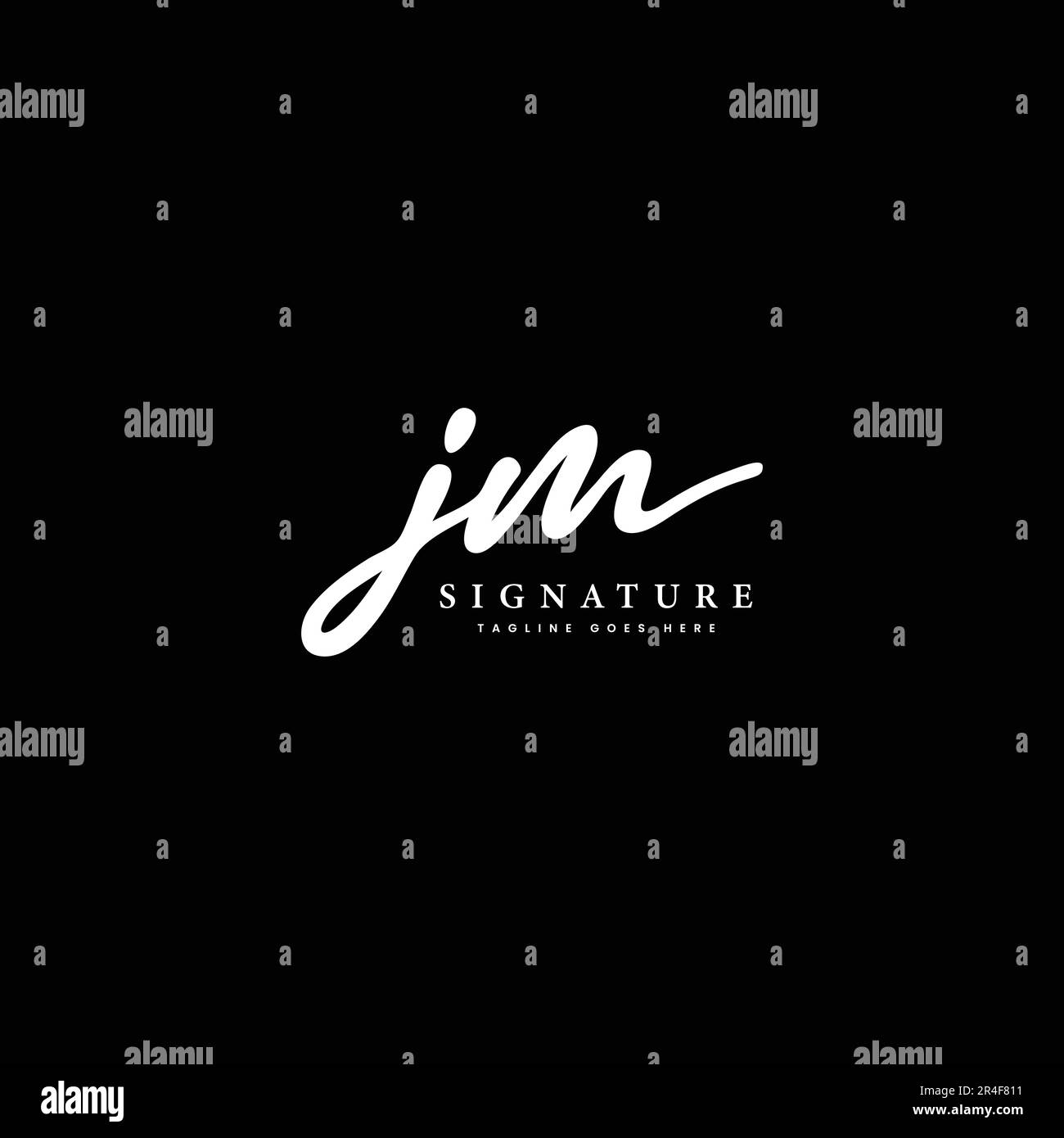 J, M, JM Anfangsbuchstabe handgeschrieben und Signatur Vektorbild Logo Stock Vektor