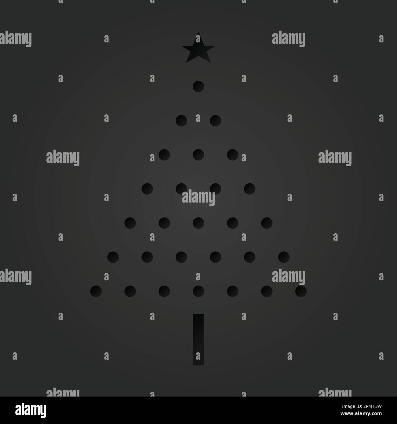 Weihnachtsbaum, einfacher Papiervektorhintergrund mit Punkt Stock Vektor