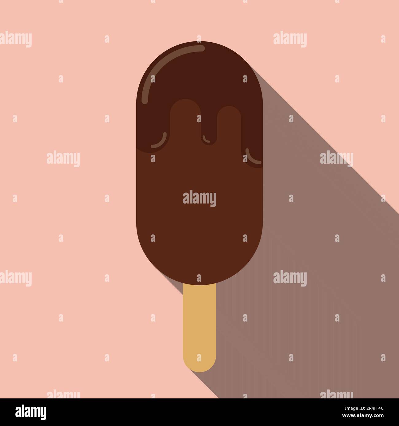 Schokoladeneis Eis Eis Eis Eis Eis Eis Eis Eis Eis flach Ikone Vektor Stock Vektor