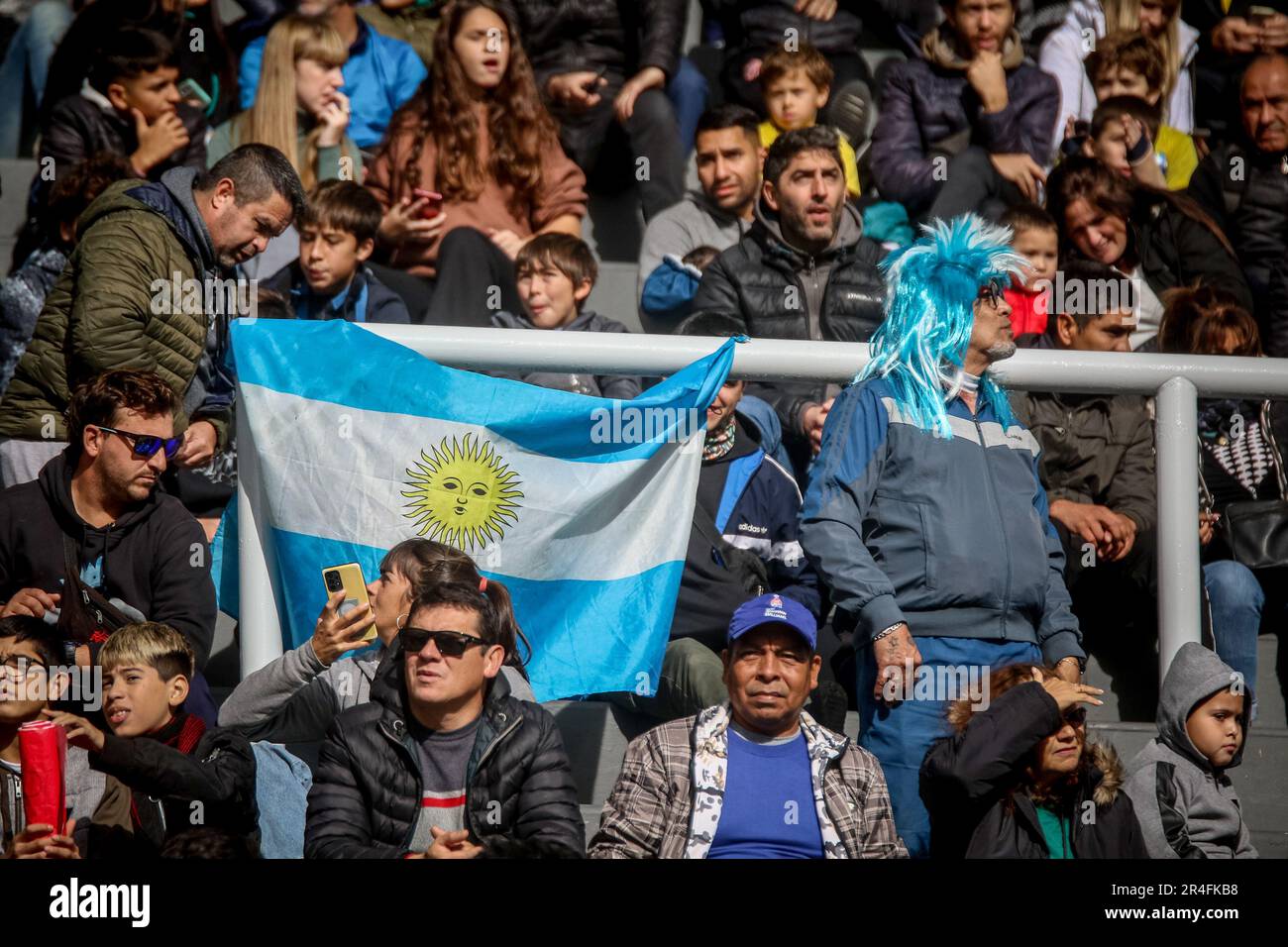 La Plata, Argentinien. 27. Mai 2023. Fans, die während des Spiels Brasilien gegen Nigeria im Rahmen der Weltmeisterschaft U20 Argentinien 2023 gesehen wurden – Gruppe D auf der Estadio Unico „Diego Armando Maradona“. Endstand: Brasilien 2 - 0 Nigeria (Foto: Roberto Tuero/SOPA Images/Sipa USA) Gutschrift: SIPA USA/Alamy Live News Stockfoto