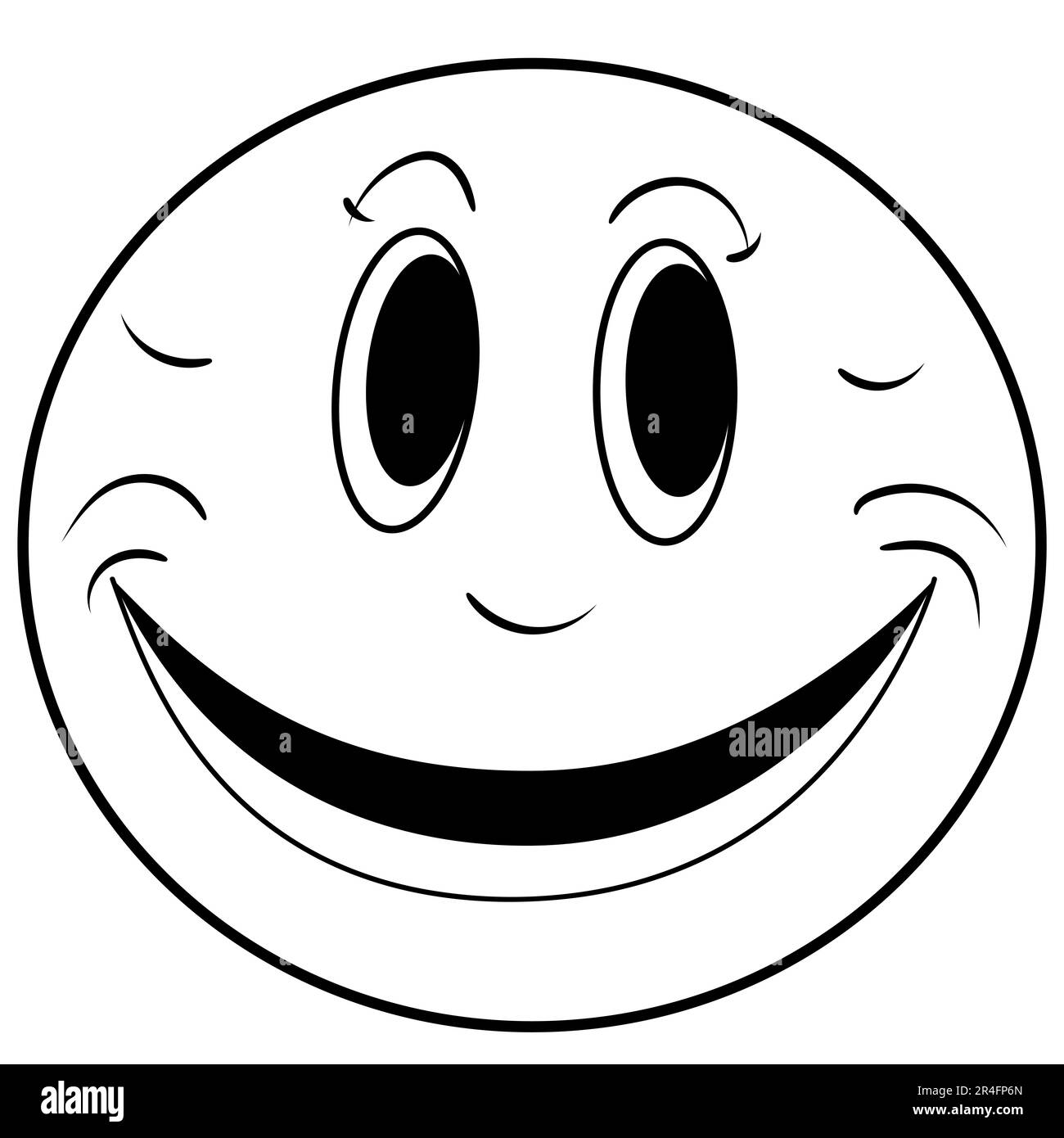 Eine Reihe von Emoji-Doodle-Ikonen, die verschiedene Emotionen und Stimmungen darstellen, wie Glück, Traurigkeit, Lächeln und Humor, In Form von Emoji-Gesichtern Stockfoto