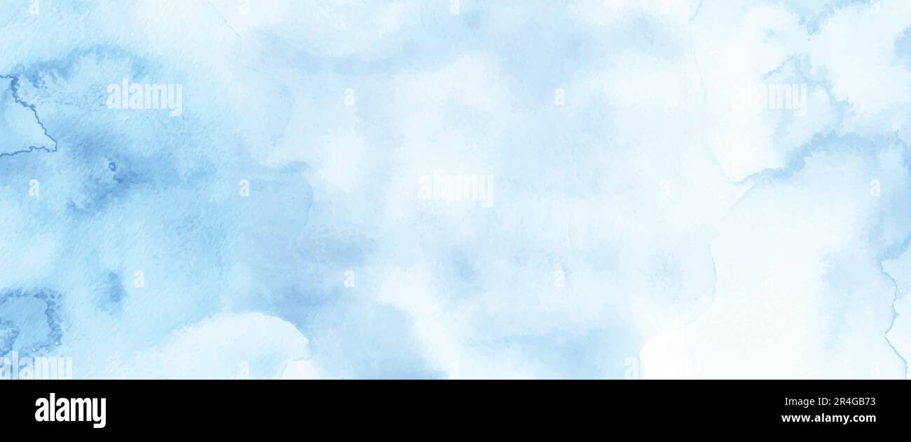Abstraktes hellblaues Aquarell für Hintergrund. Künstlerische Farbvektoren werden als Element im dekorativen Design von Kopfzeilen, Broschüren, Postern und Karten verwendet Stock Vektor