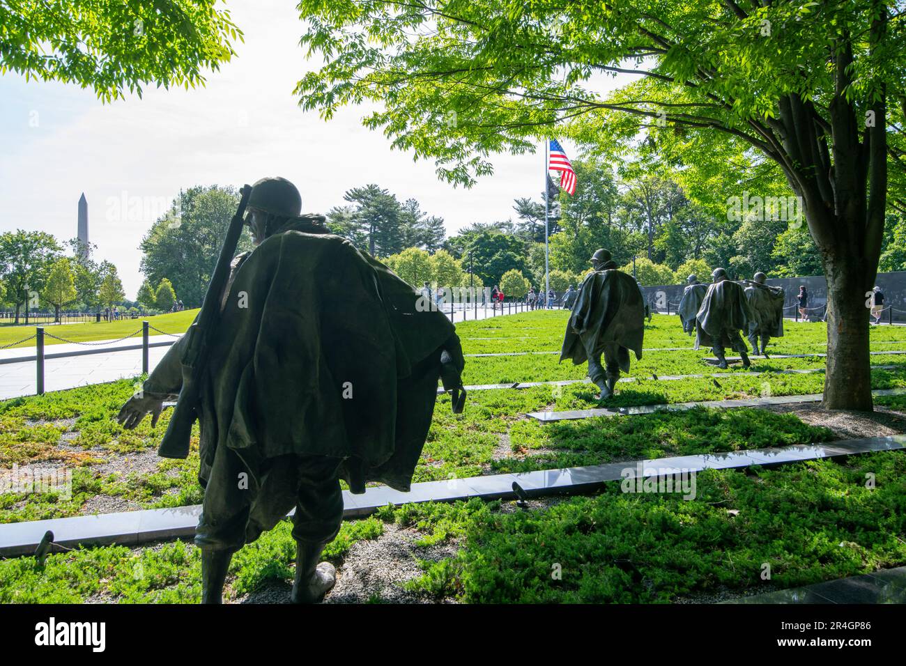 USA Washington DC Korean war Veterans Memorial National Park Service zu Ehren des gefallenen US-Militärs, der in Korea diente Stockfoto