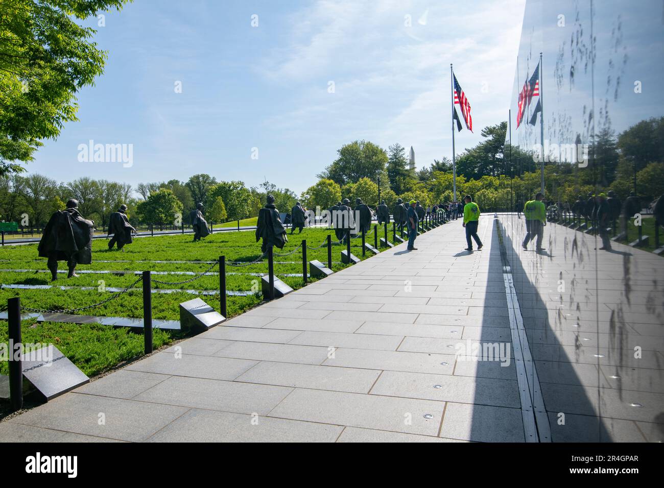 USA Washington DC Korean war Veterans Memorial National Park Service zu Ehren des gefallenen US-Militärs, der in Korea diente Stockfoto