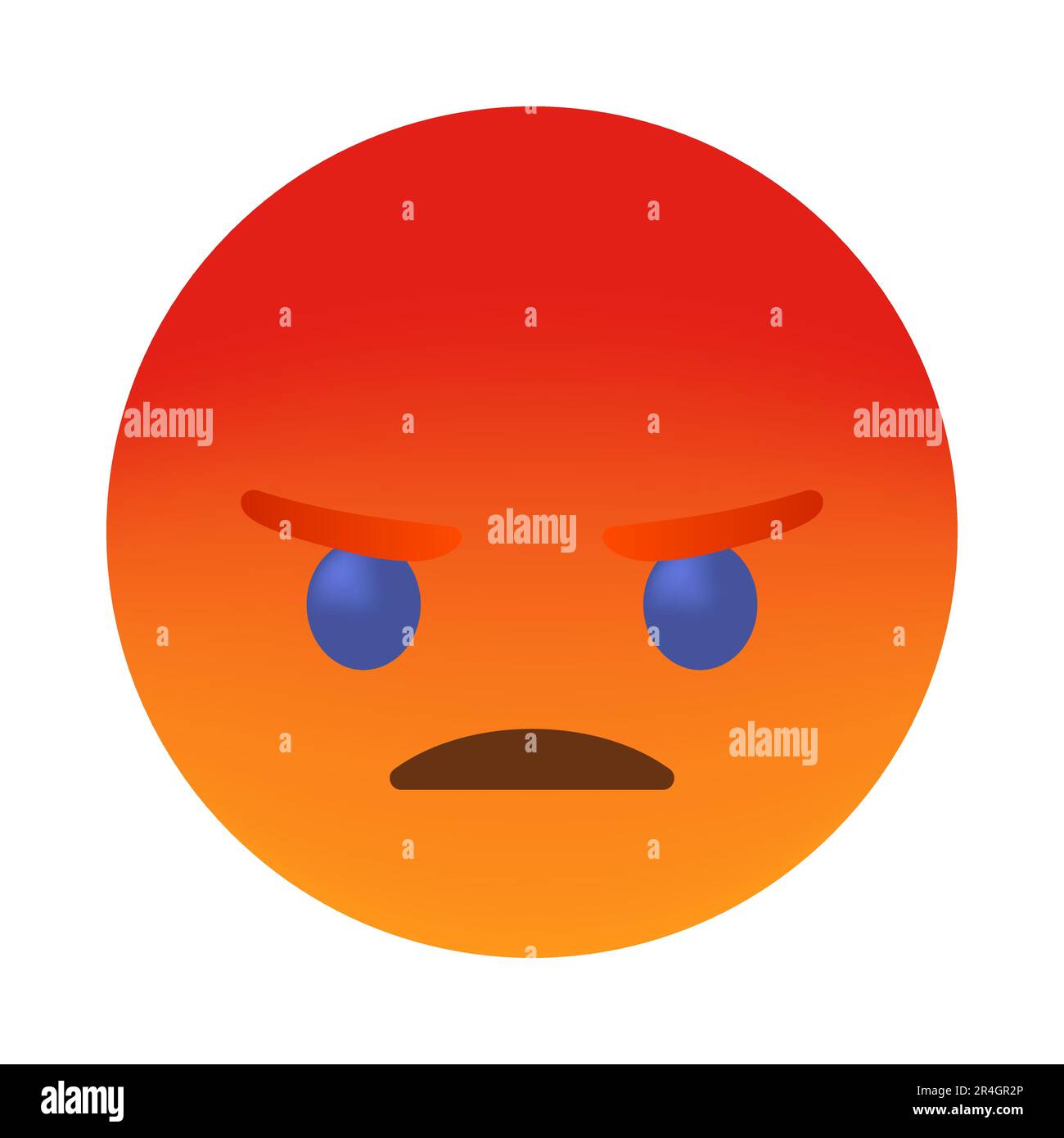 Hochwertige Emoticon. Wütendes rotes Gesicht. Emoji. Süßes Emoticon isoliert. Emoji-Symbol aus der Facebook-App Stock Vektor
