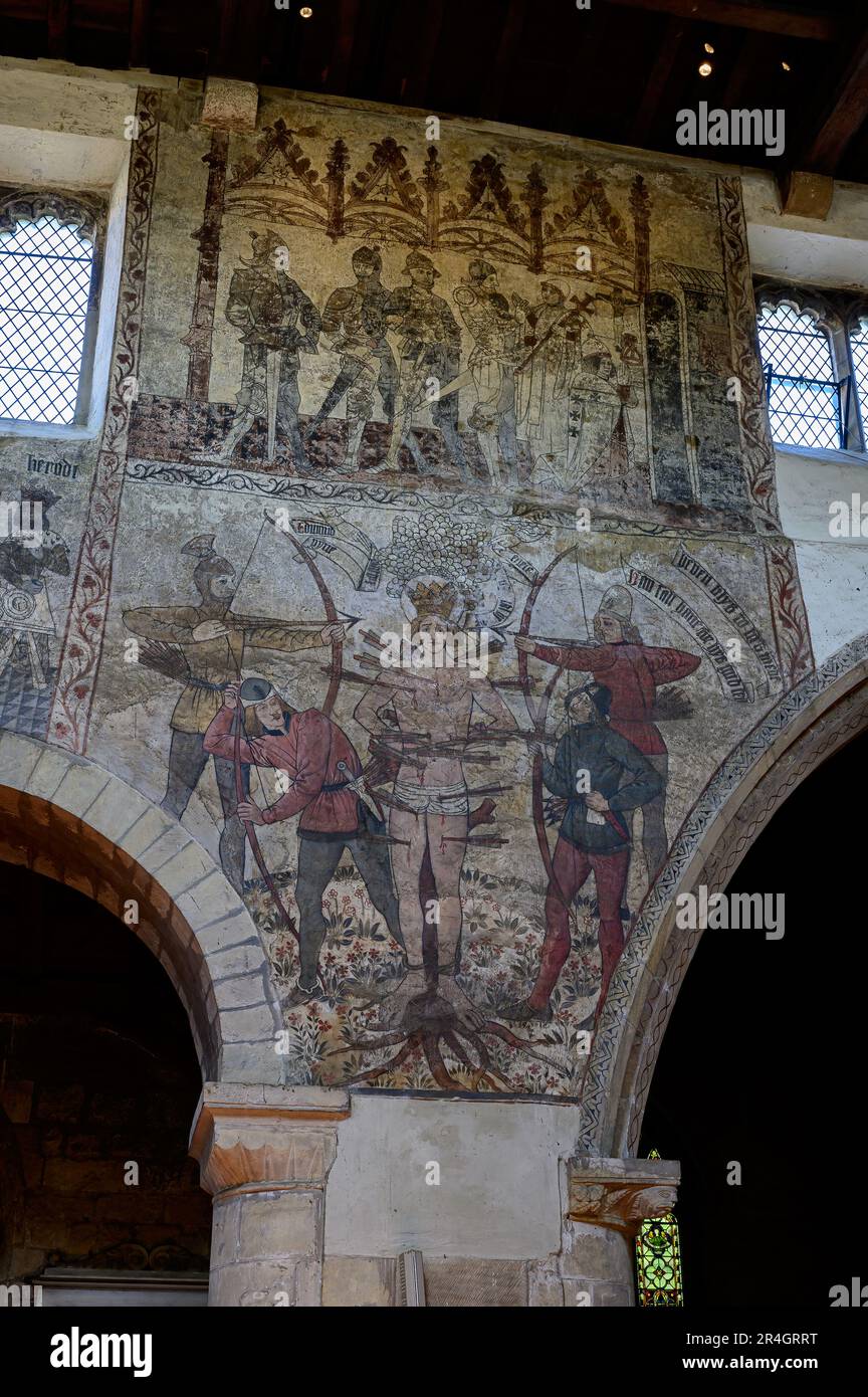 St. Peter & St Paul Churck Pickering mit mittelalterlichen Wandmalereien aus den 1470er Jahren und von historischer Bedeutung, Pickering, North Yorkshire, Großbritannien Stockfoto