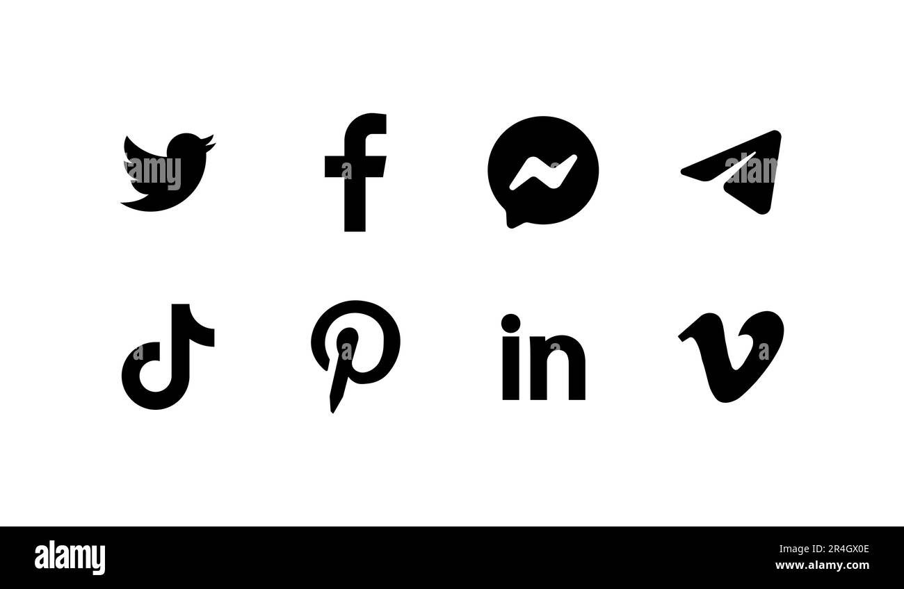 Ulraine, Osiy 03.12.2022 Facebook, instagram, snapchat, twitter, symbol für Loine-Logo von pinterest, linkedin, tik tok. Logo der besten sozialen Netzwerke für Stock Vektor