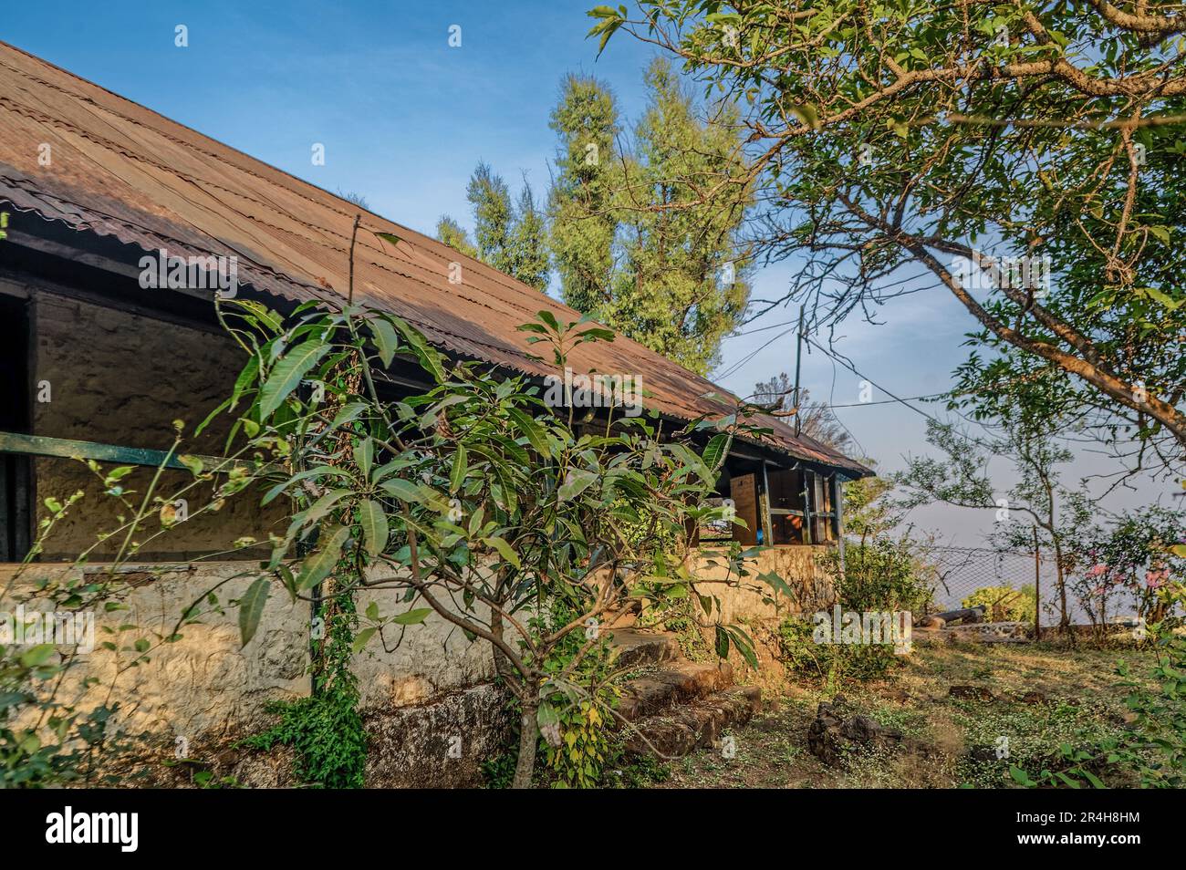 01 11 2007 Oldtimer-Haus im Besitz von Bal Gangadhar Tilak im Sinhagad Fort nahe Pune, Maharashtra, Indien, Asien. Stockfoto