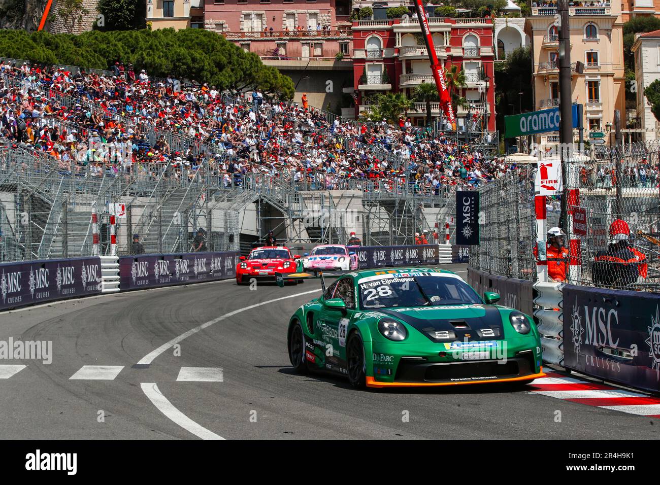 Monte-Carlo, Monaco. 28. Mai 2023. #28 Huub van Eijndhoven (NL, GP Elite), Porsche Mobil 1 Supercup auf Circuit de Monaco am 28. Mai 2023 in Monte-Carlo, Monaco. (Foto von HIGH TWO) dpa/Alamy Live News Stockfoto