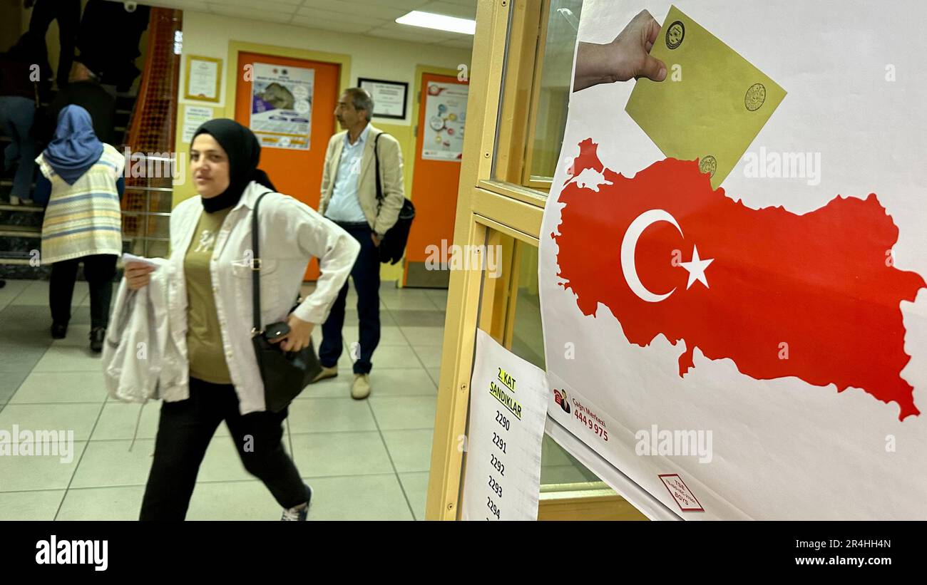 Die zweite Runde der Präsidentschaftswahlen in Istanbul, Türkei, am 28. Mai 2023. (CTK Photo/Pavel Nemecek) Stockfoto