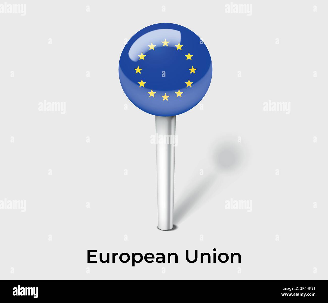 Kartenmarkierung der Landesflagge der Europäischen Union Stock Vektor