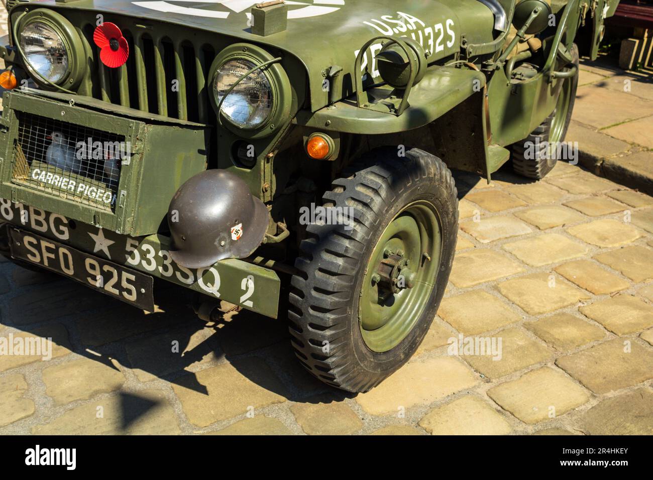 Militär-Jeep. Haworth 1940er-Wochenende 2023. Stockfoto