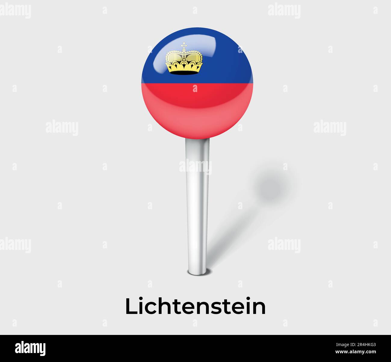 Kartenmarkierung der Landesflagge Lichtenstein Stock Vektor