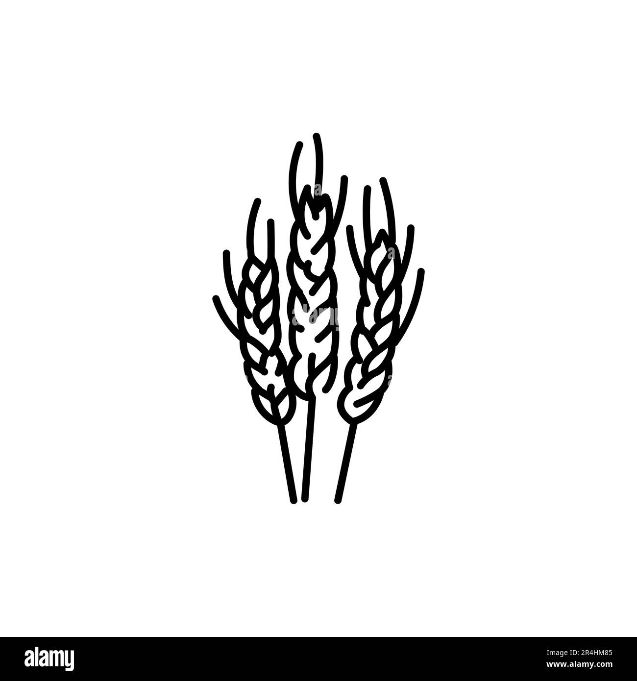 Schwarzes Liniensymbol für Weizenohren. Piktogramm für Webseite, mobile App, Werbeaktion. Stock Vektor