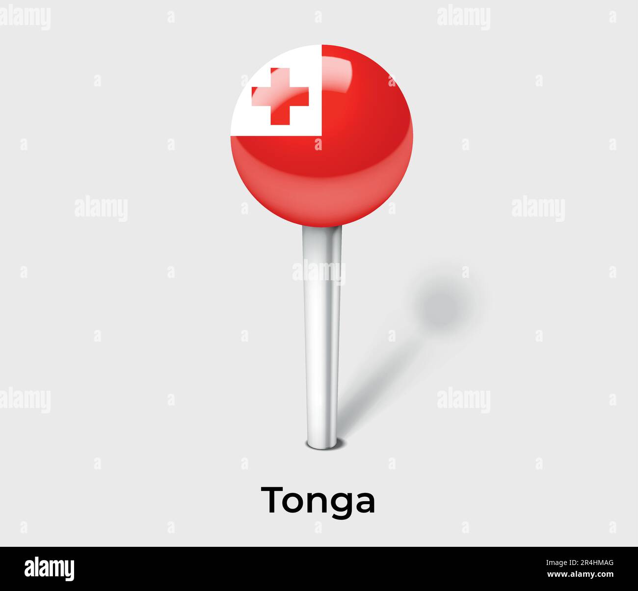 Kartenmarkierung der Tonga-Landesflagge Stock Vektor