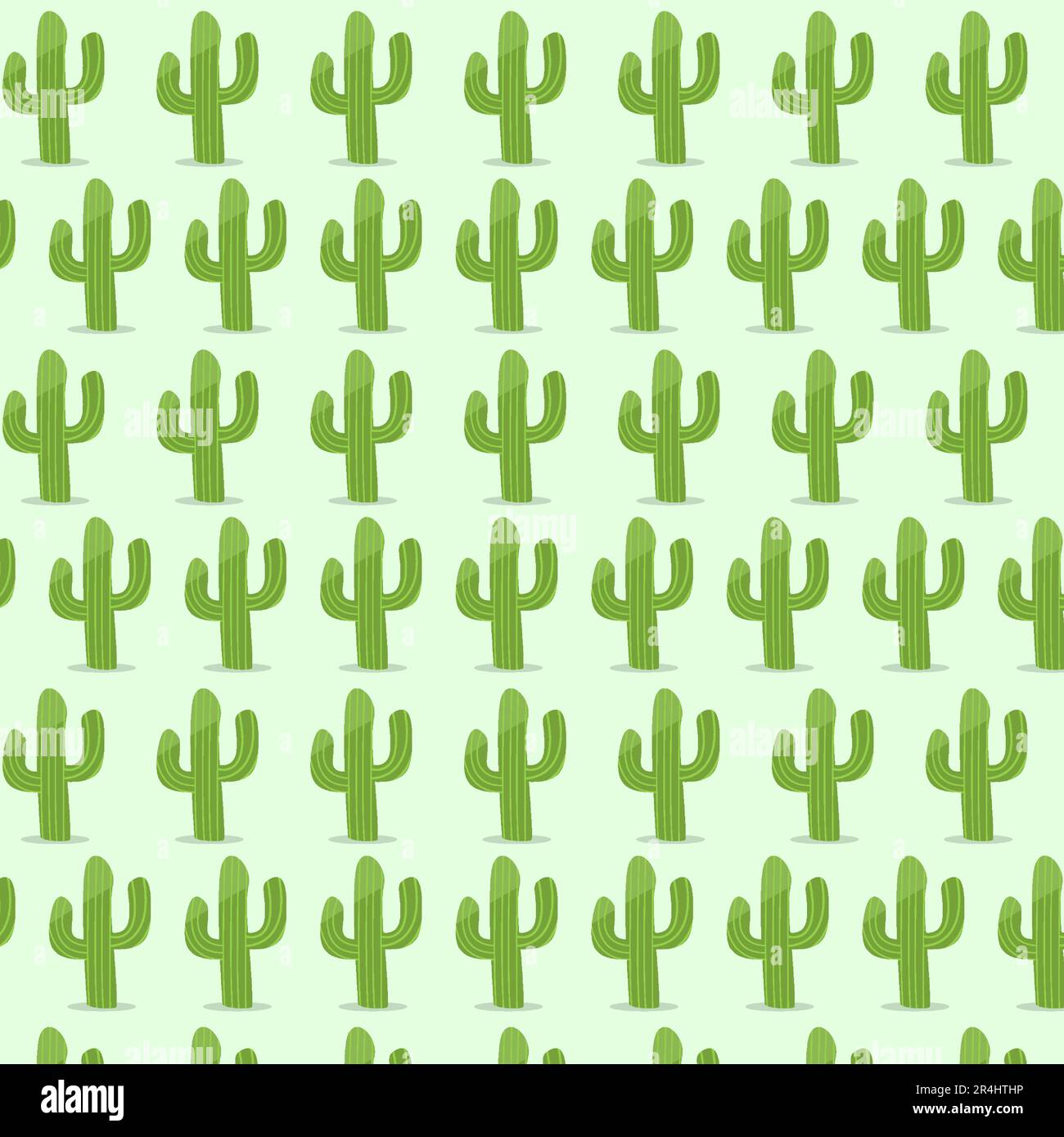 Kaktusmuster Hintergrund-Cartoon. Vektor und Illustrationen Stock Vektor