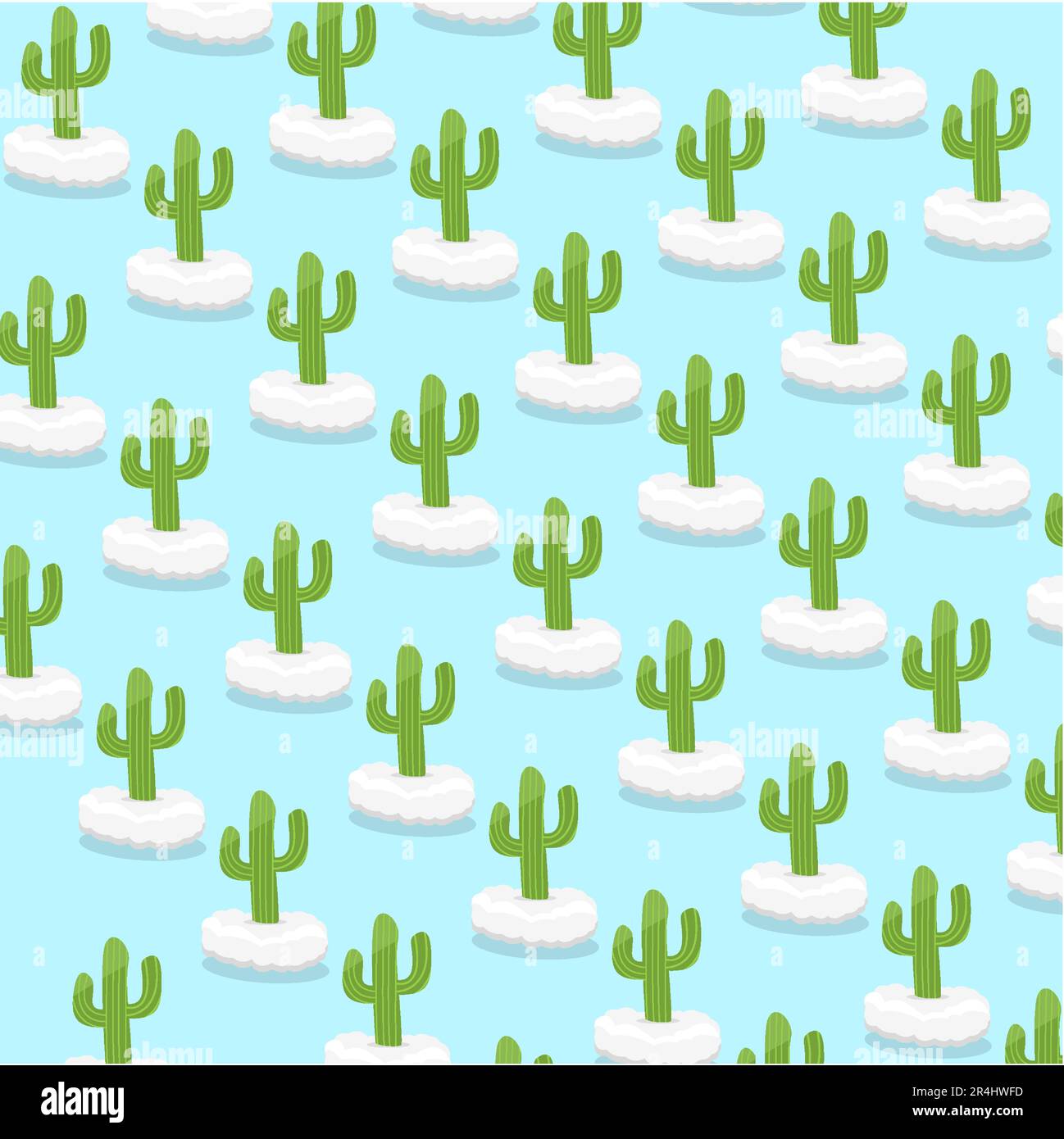 Kaktusmuster Hintergrund-Cartoon. Vektor und Illustrationen Stock Vektor