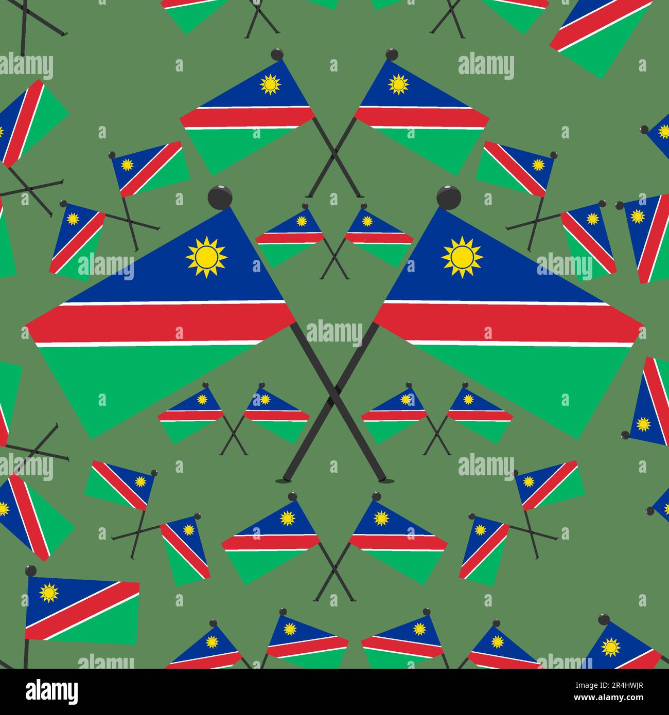 Vektordarstellung von Namibia-Mustern und dunkelgrünem Hintergrund. Stock Vektor