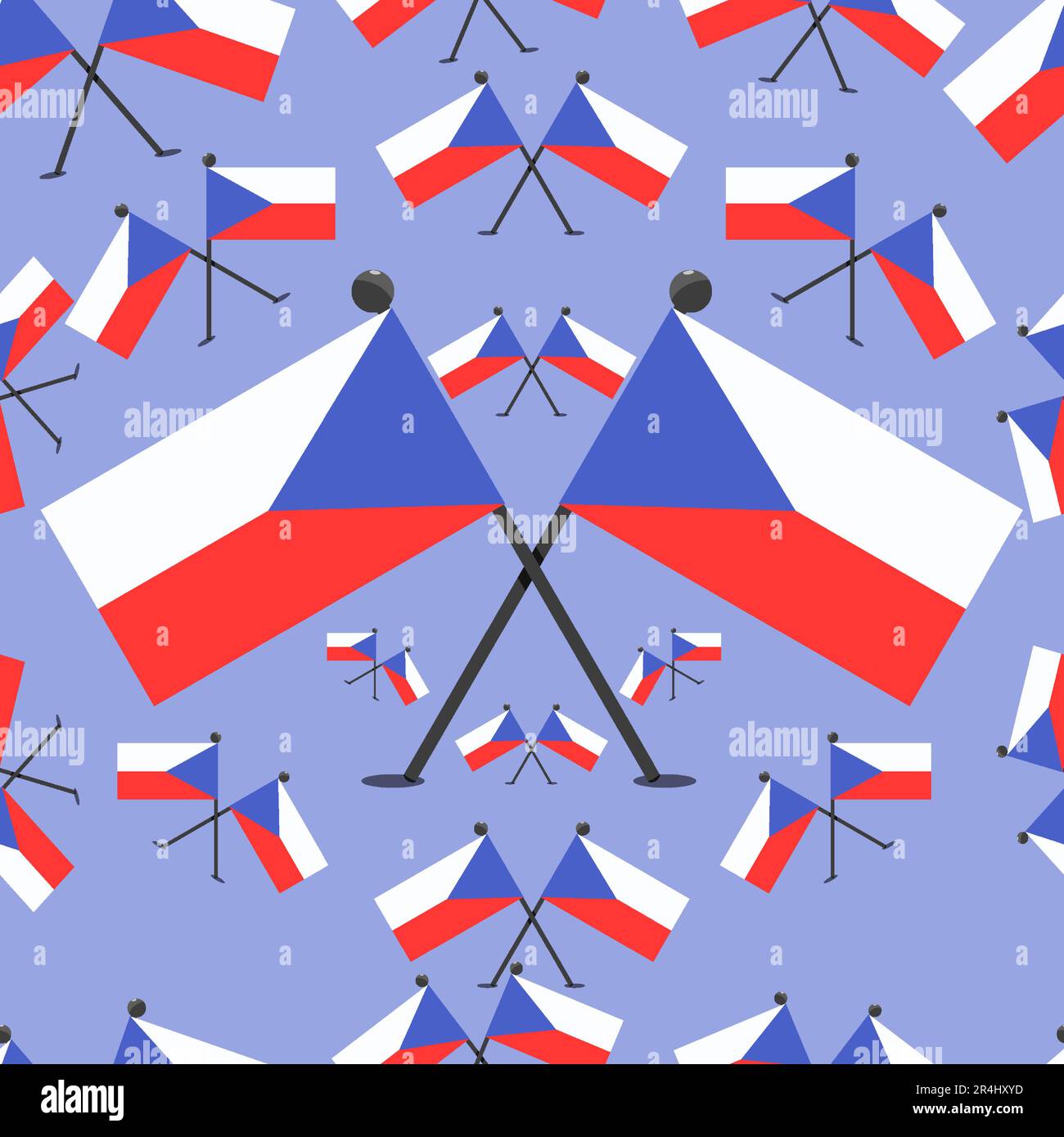 Vektordarstellung des Musters tschechische Flaggen und Farbhintergrund. Stock Vektor