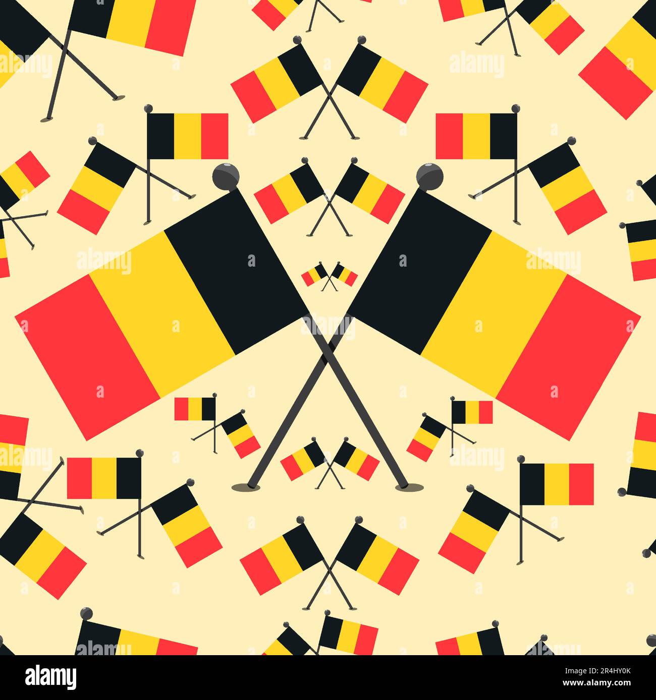 Vektordarstellung des Musters für belgische Flaggen und Farbhintergrund. Stock Vektor