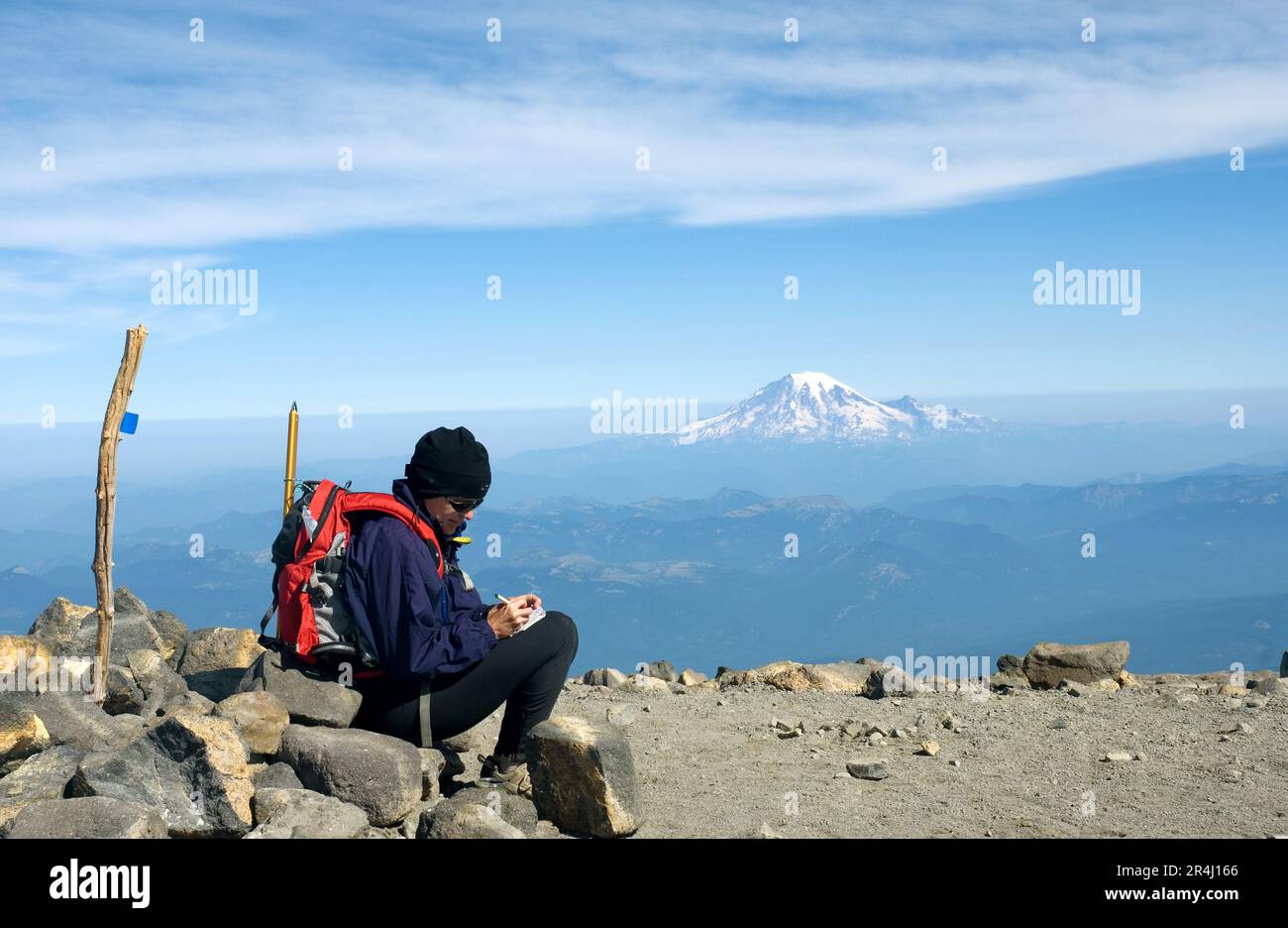 Auf dem Gipfel des Mount Adams, Washington State. USA Stockfoto