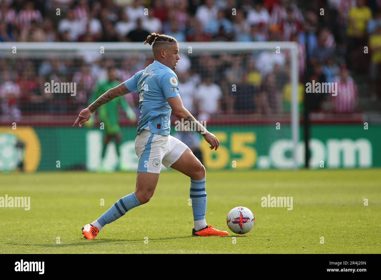 London, Großbritannien. 28. Mai 2023. Kalvin Phillips beim Spiel der Premier League zwischen Brentford und Manchester City am 28. Mai 2023 im GTECH Community Stadium in London, England. Foto: Pedro Soares. Nur redaktionelle Verwendung, Lizenz für kommerzielle Verwendung erforderlich. Keine Verwendung bei Wetten, Spielen oder Veröffentlichungen von Clubs/Ligen/Spielern. Kredit: UK Sports Pics Ltd/Alamy Live News Stockfoto